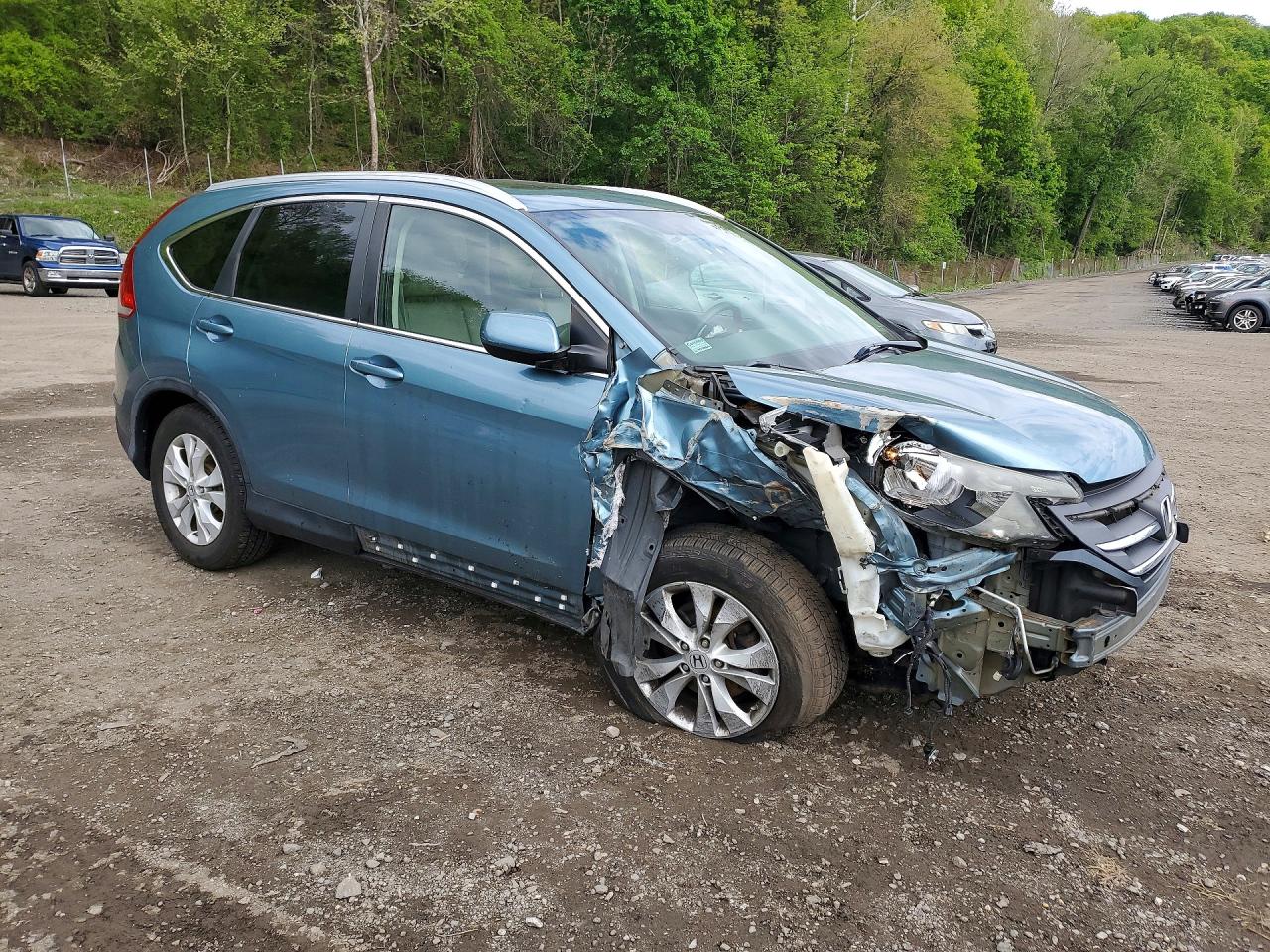 2013 Honda Cr-v Exl Green vin: 5J6RM4H73DL009603