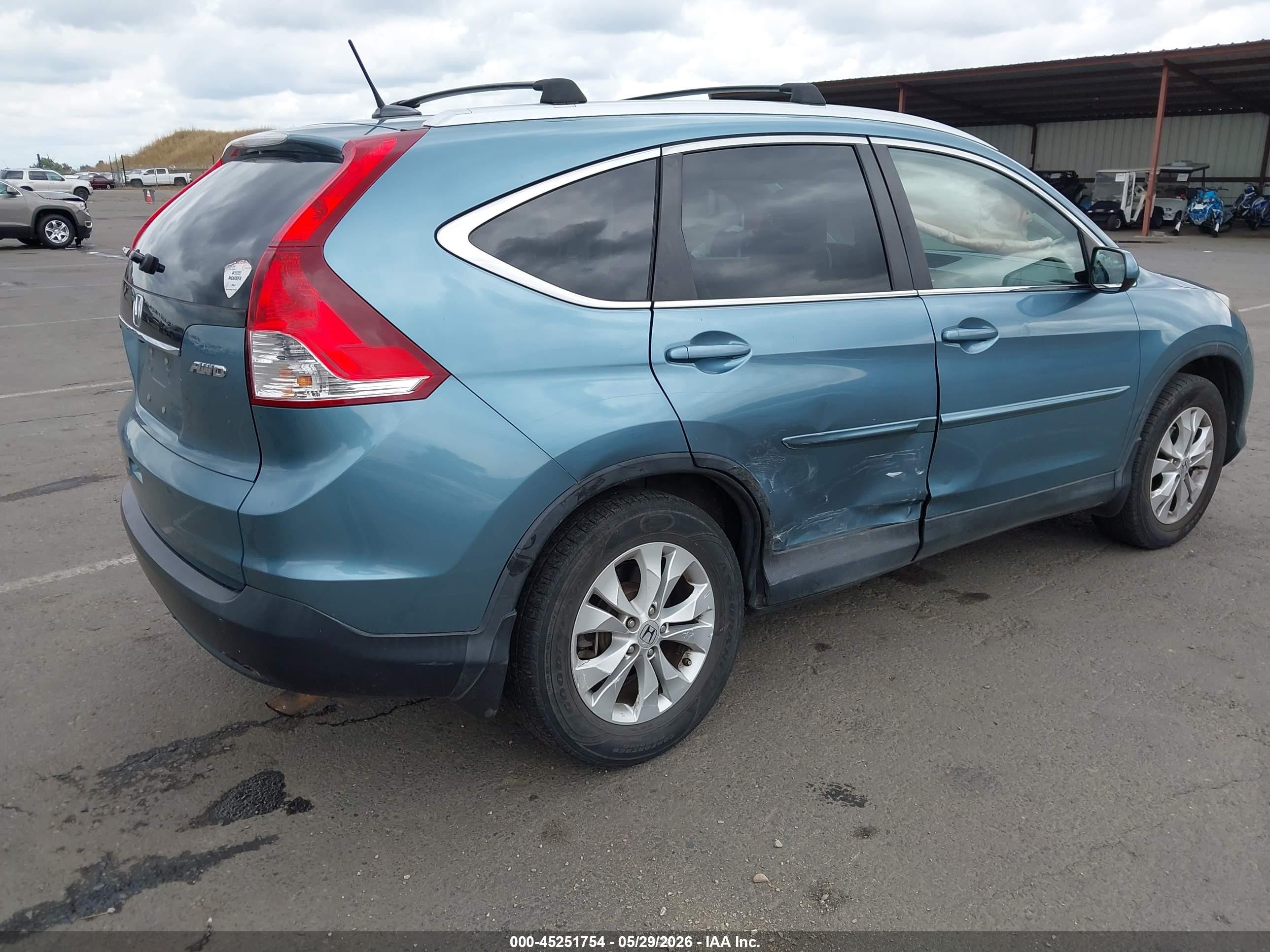 2013 Honda Cr-v Ex-l Blue vin: 5J6RM4H73DL011853