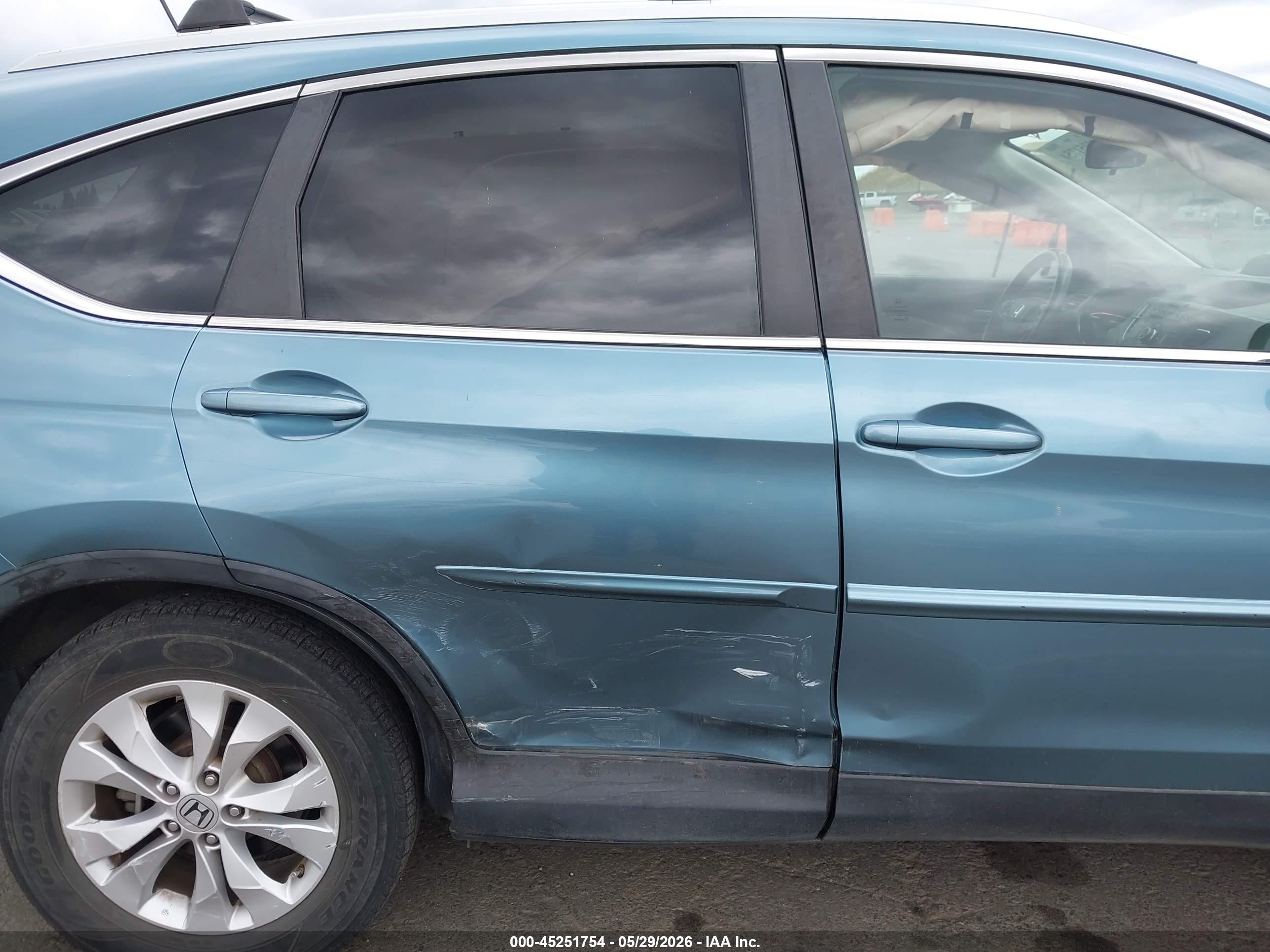 2013 Honda Cr-v Ex-l Blue vin: 5J6RM4H73DL011853
