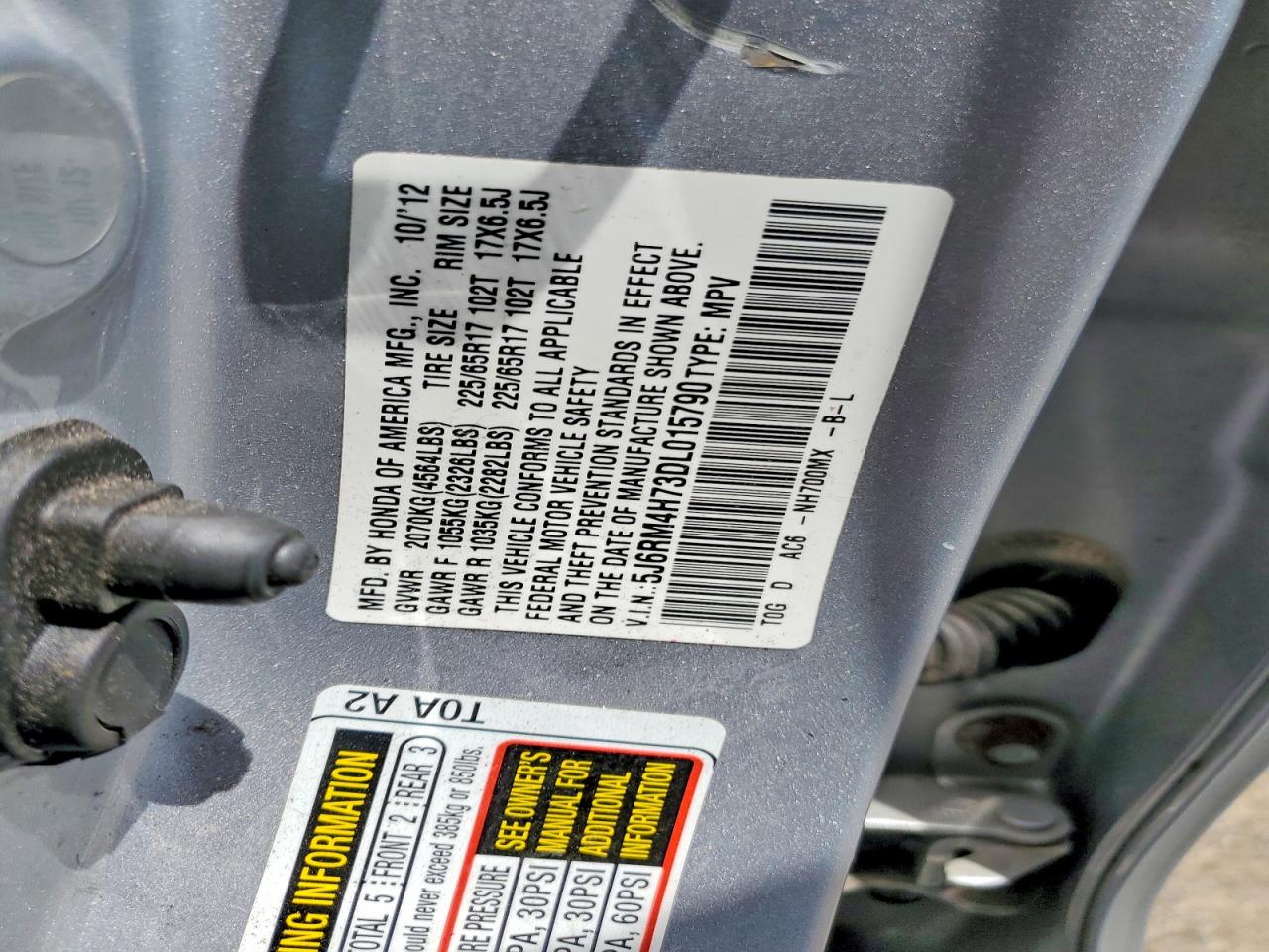2013 Honda Cr-v Exl Silver vin: 5J6RM4H73DL015790