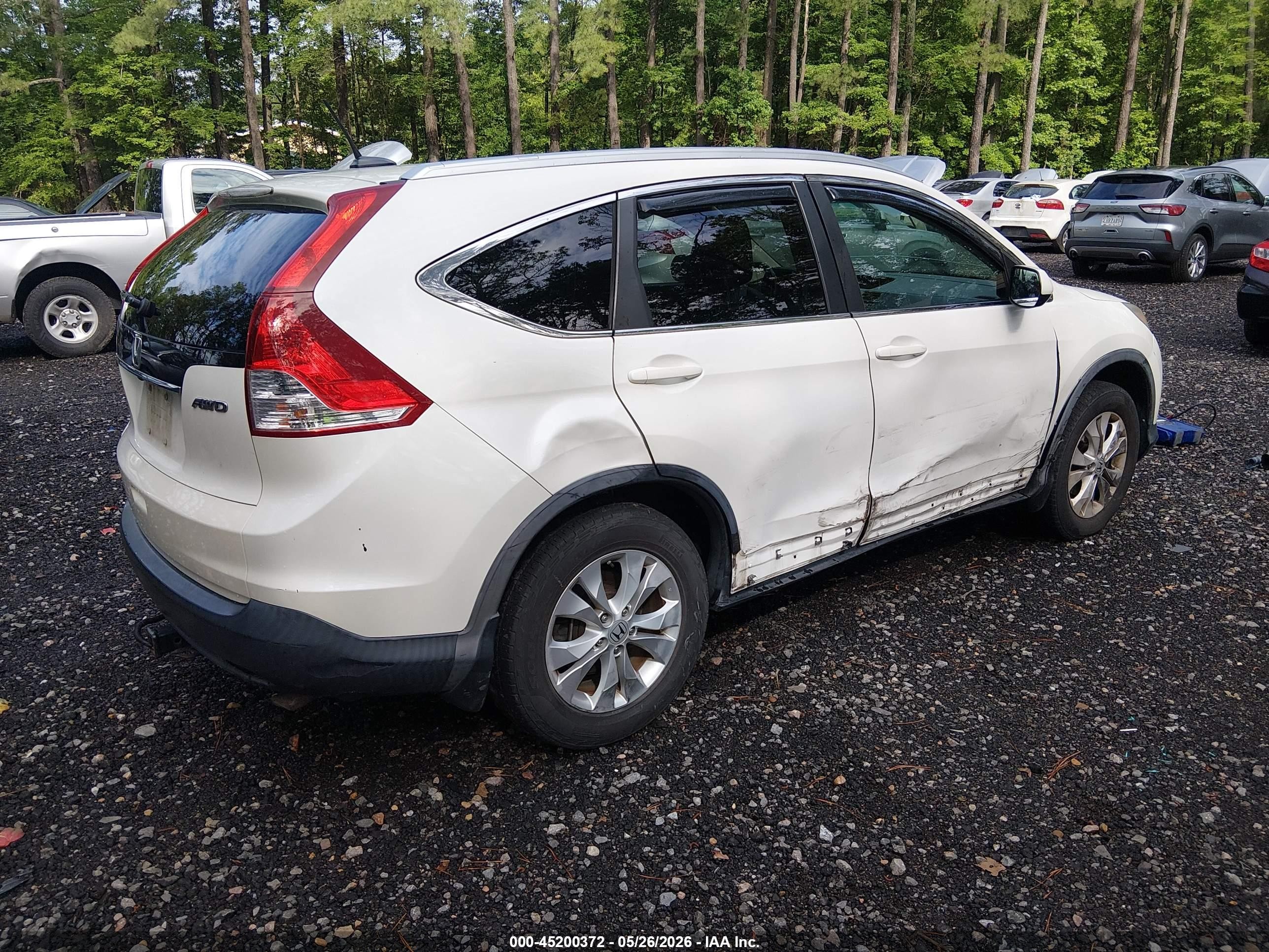 2013 Honda Cr-v Ex-l White vin: 5J6RM4H73DL031066