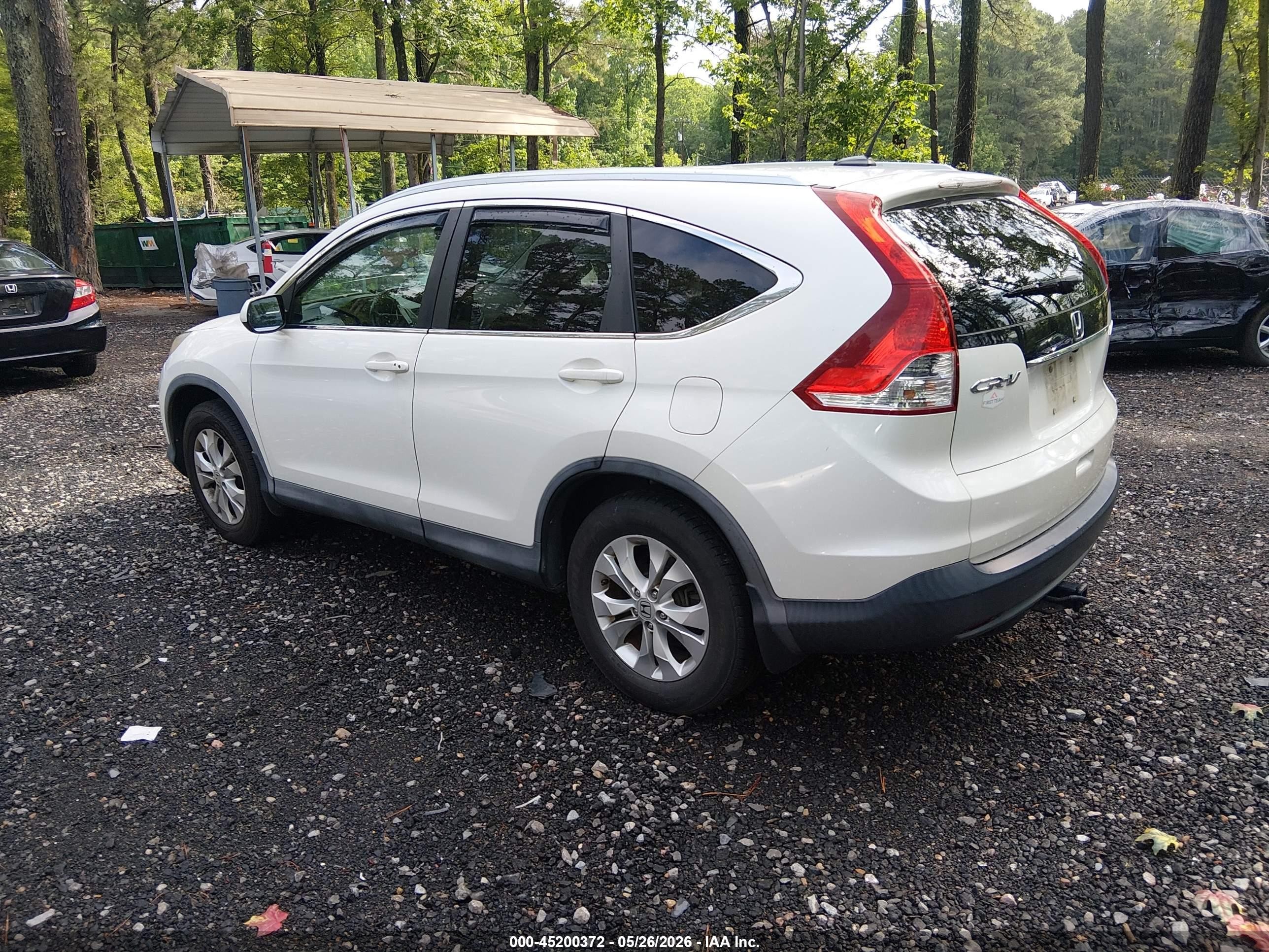 2013 Honda Cr-v Ex-l White vin: 5J6RM4H73DL031066