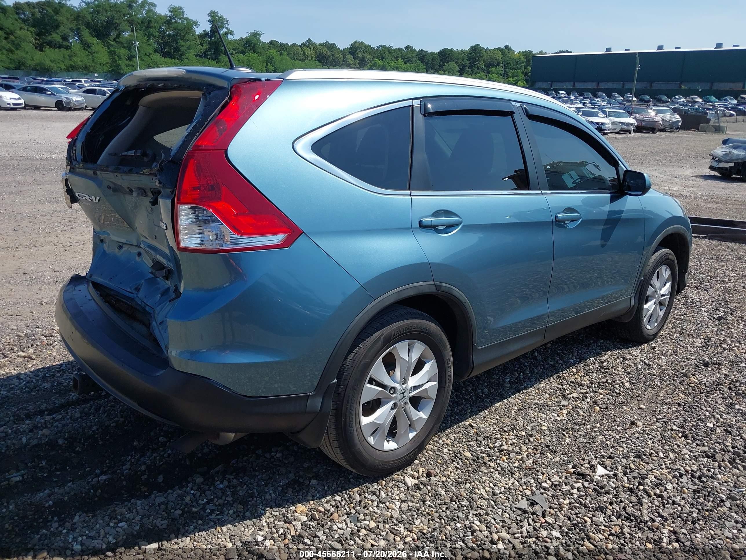 2013 Honda Cr-v Ex-l Blue vin: 5J6RM4H73DL036350