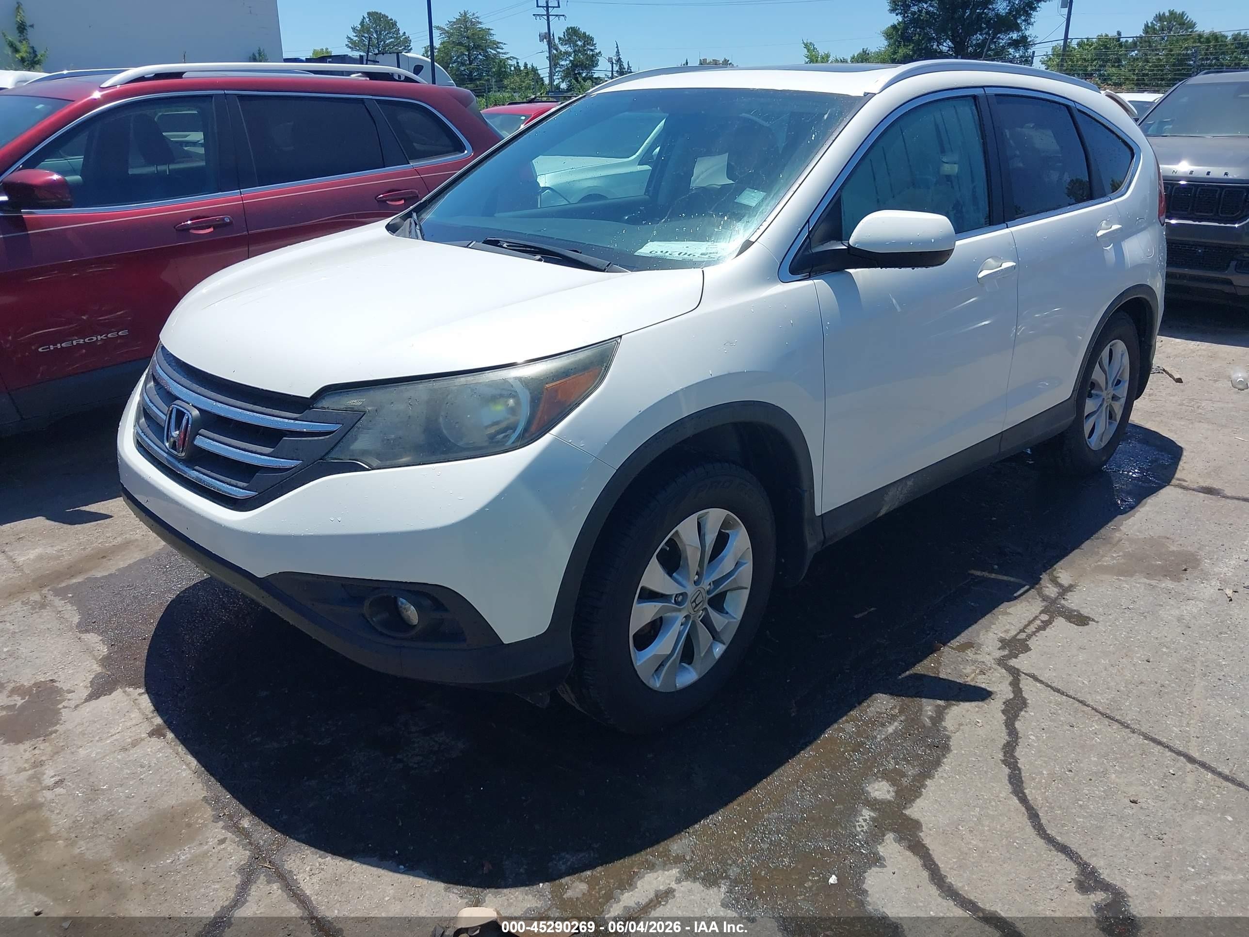 2013 Honda Cr-v Ex-l White vin: 5J6RM4H73DL064925