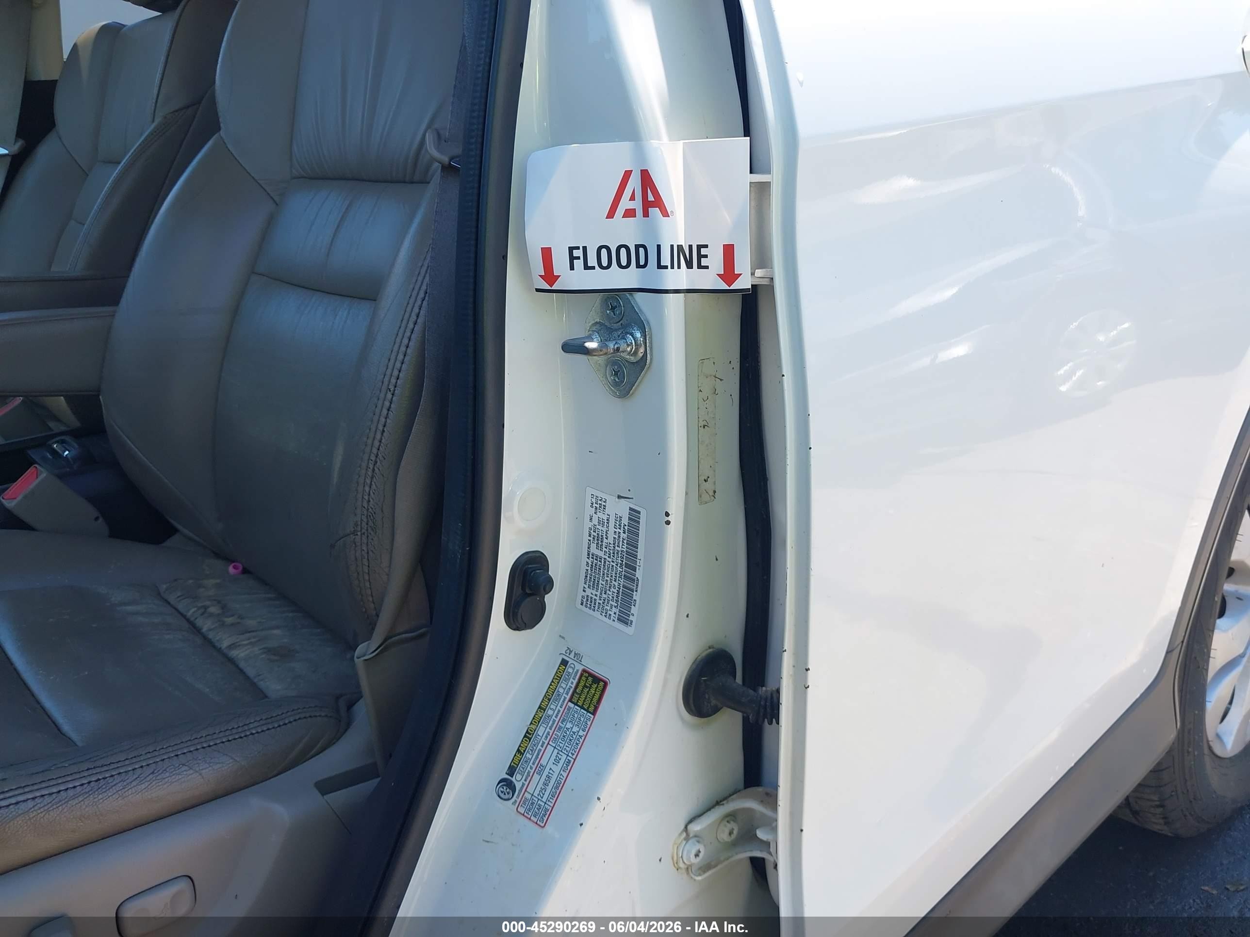 2013 Honda Cr-v Ex-l White vin: 5J6RM4H73DL064925