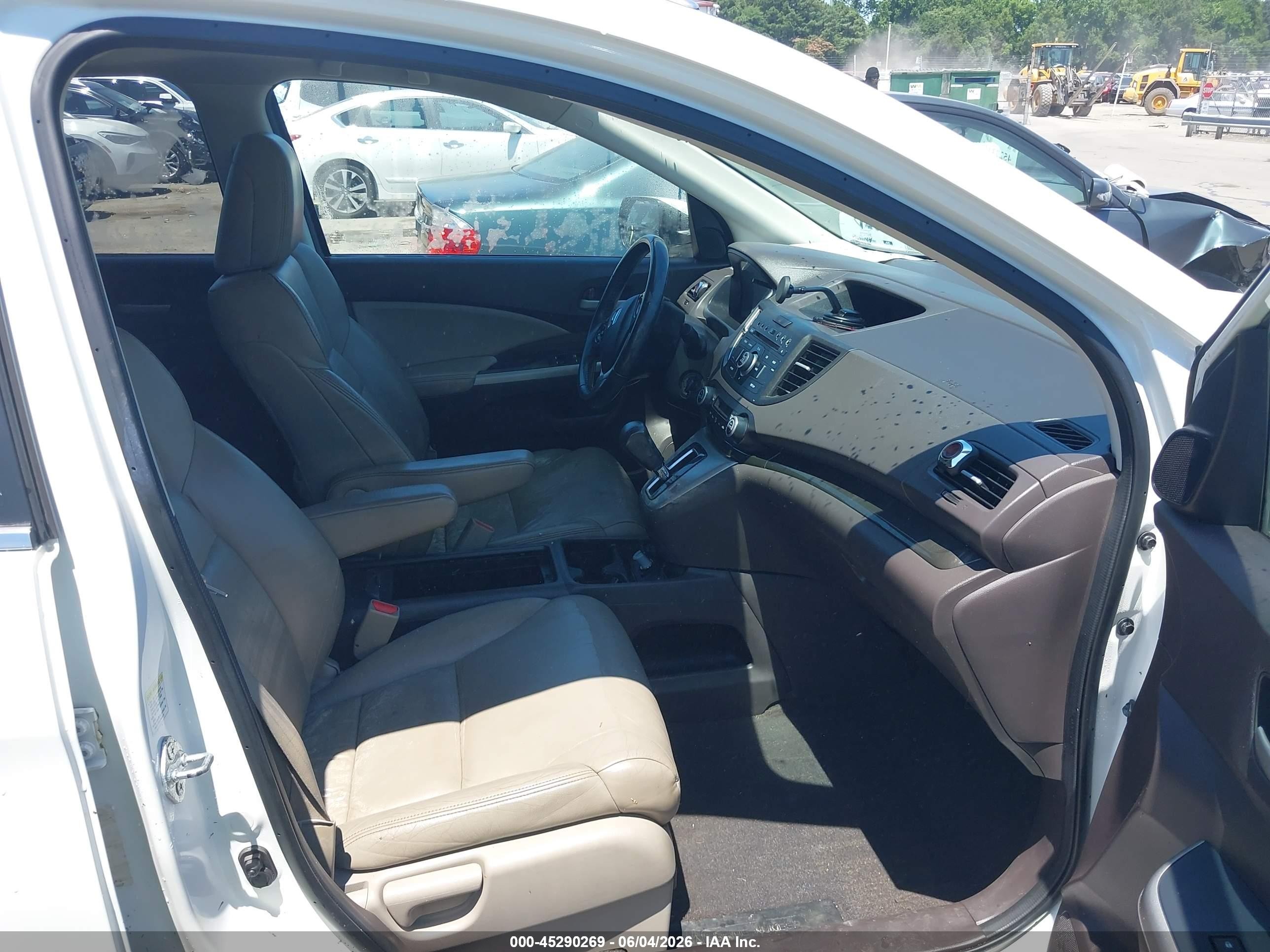 2013 Honda Cr-v Ex-l White vin: 5J6RM4H73DL064925