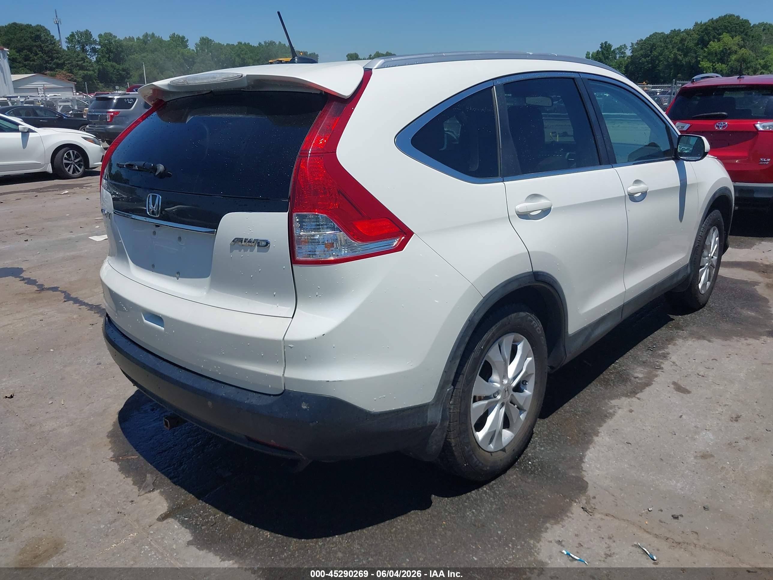 2013 Honda Cr-v Ex-l White vin: 5J6RM4H73DL064925
