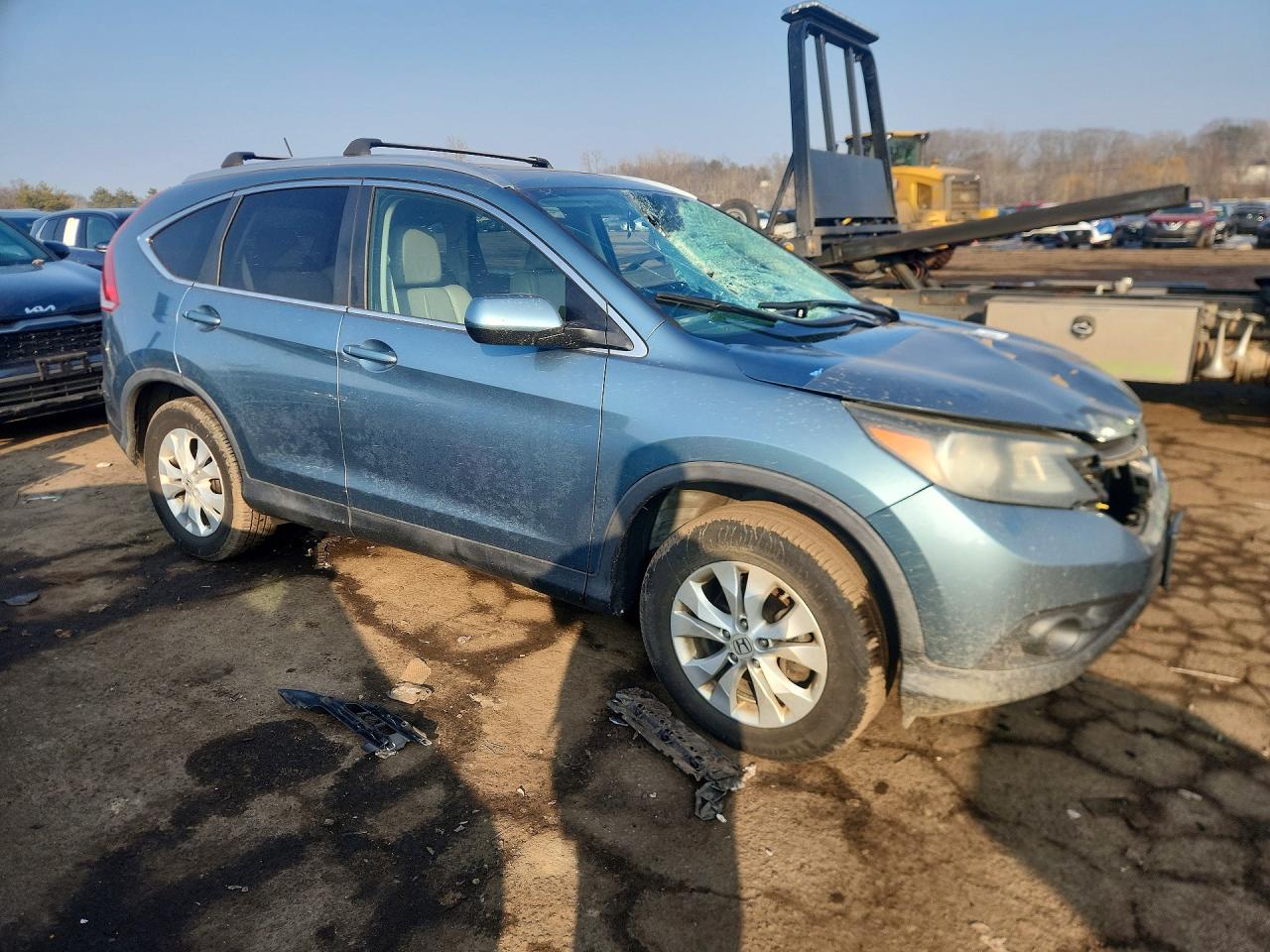 2013 Honda Cr-v Exl Blue vin: 5J6RM4H73DL067324