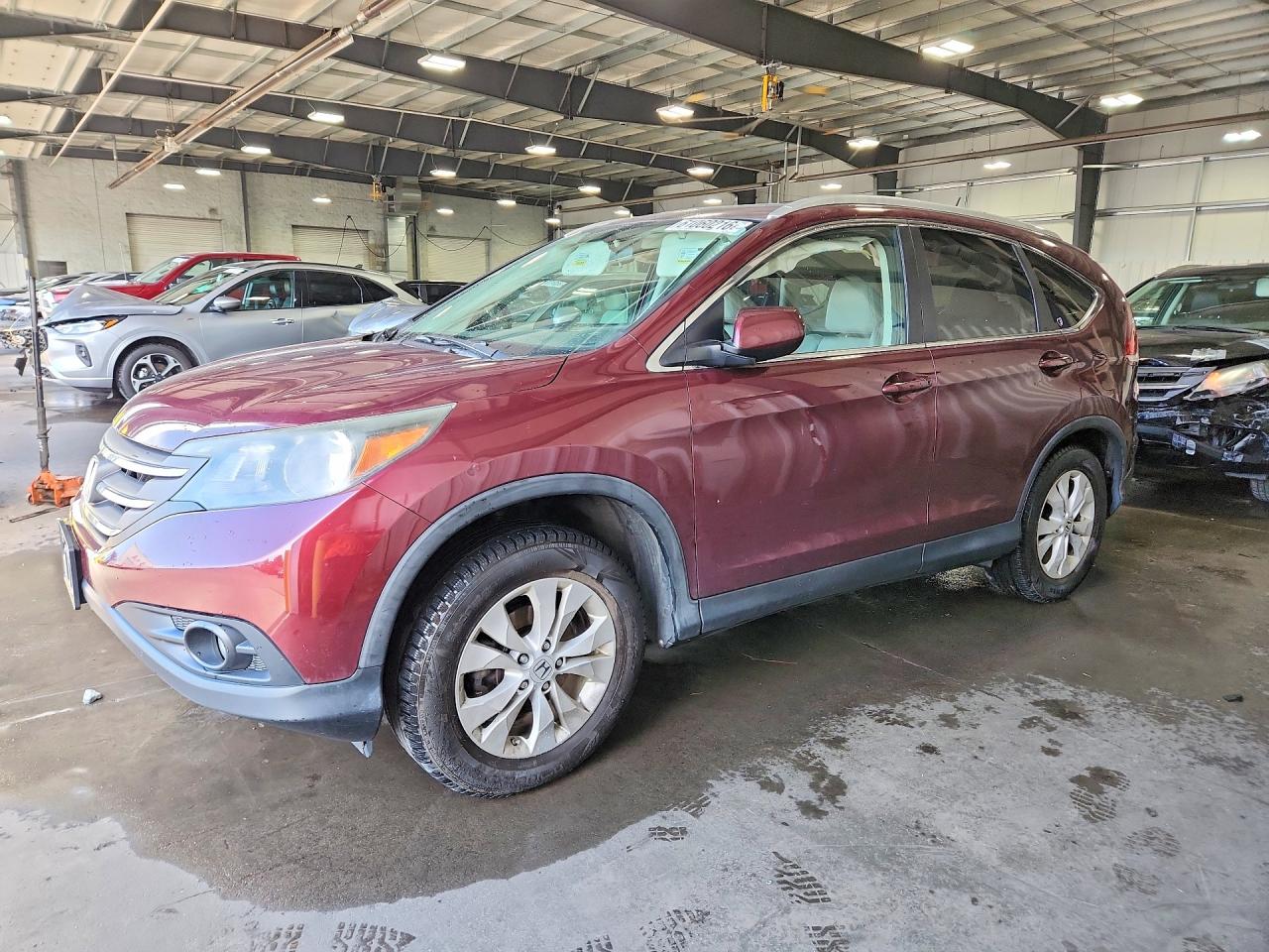 2013 Honda Cr-v Exl Burgundy vin: 5J6RM4H73DL070286
