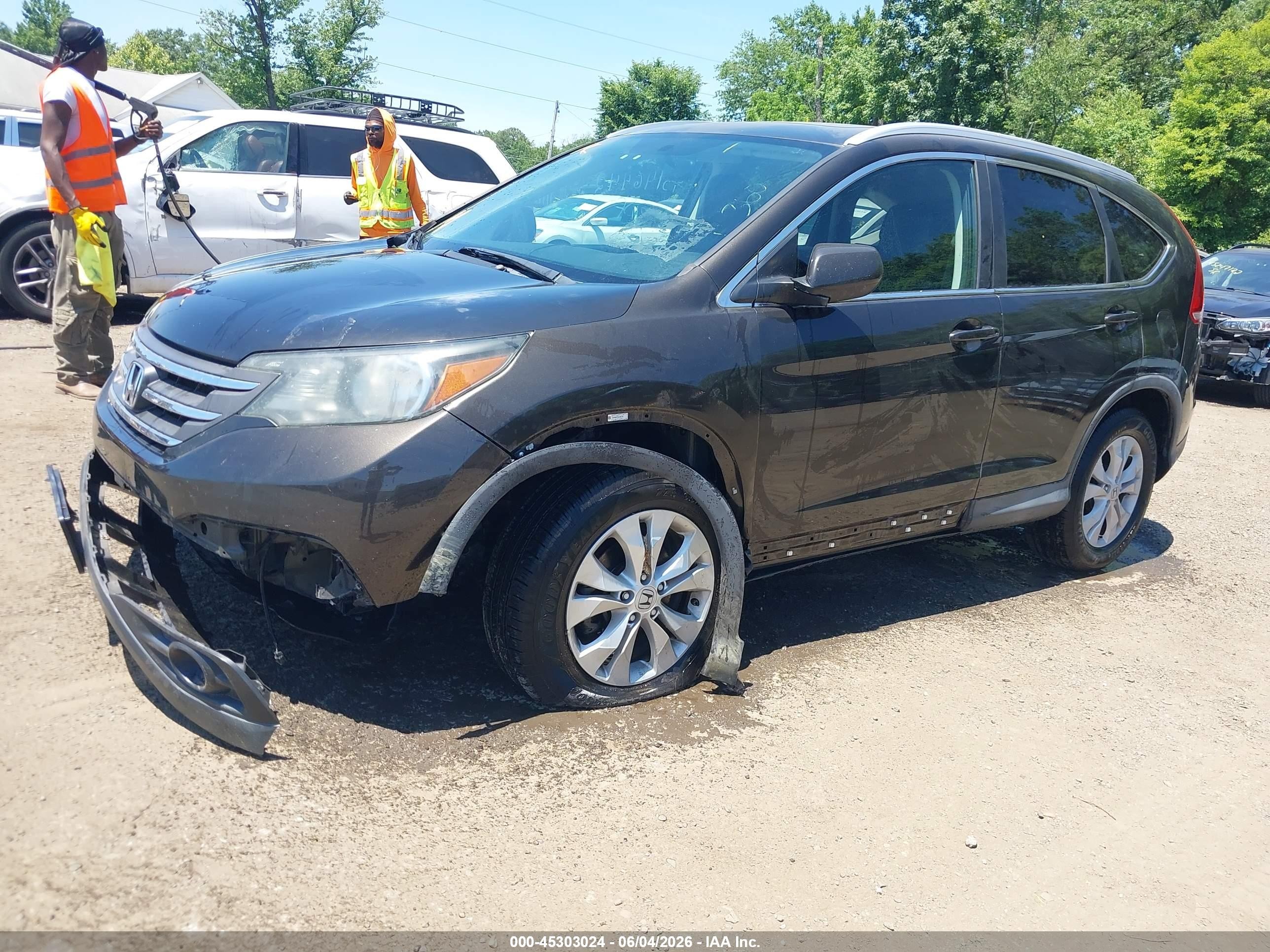2013 Honda Cr-v Ex-l Gray vin: 5J6RM4H73DL086326