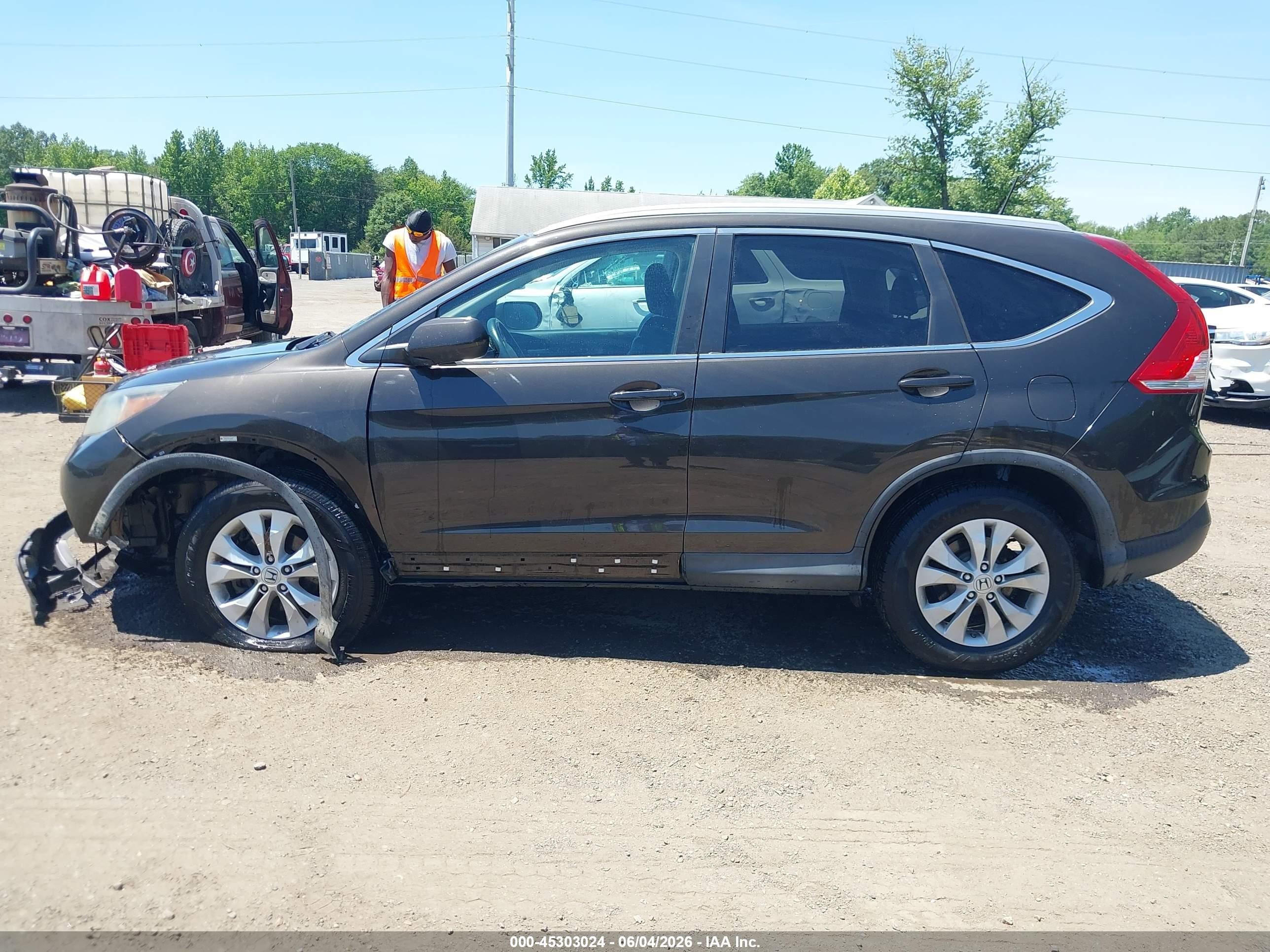 2013 Honda Cr-v Ex-l Gray vin: 5J6RM4H73DL086326