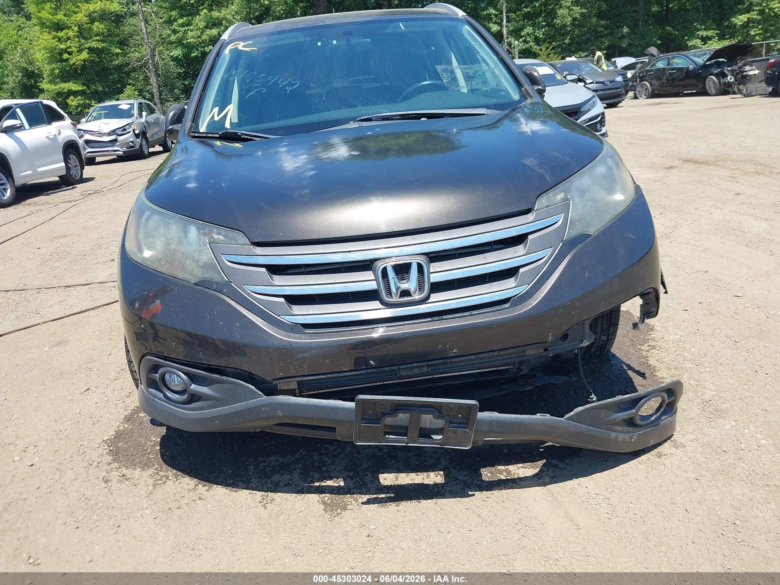 2013 Honda Cr-v Ex-l Gray vin: 5J6RM4H73DL086326