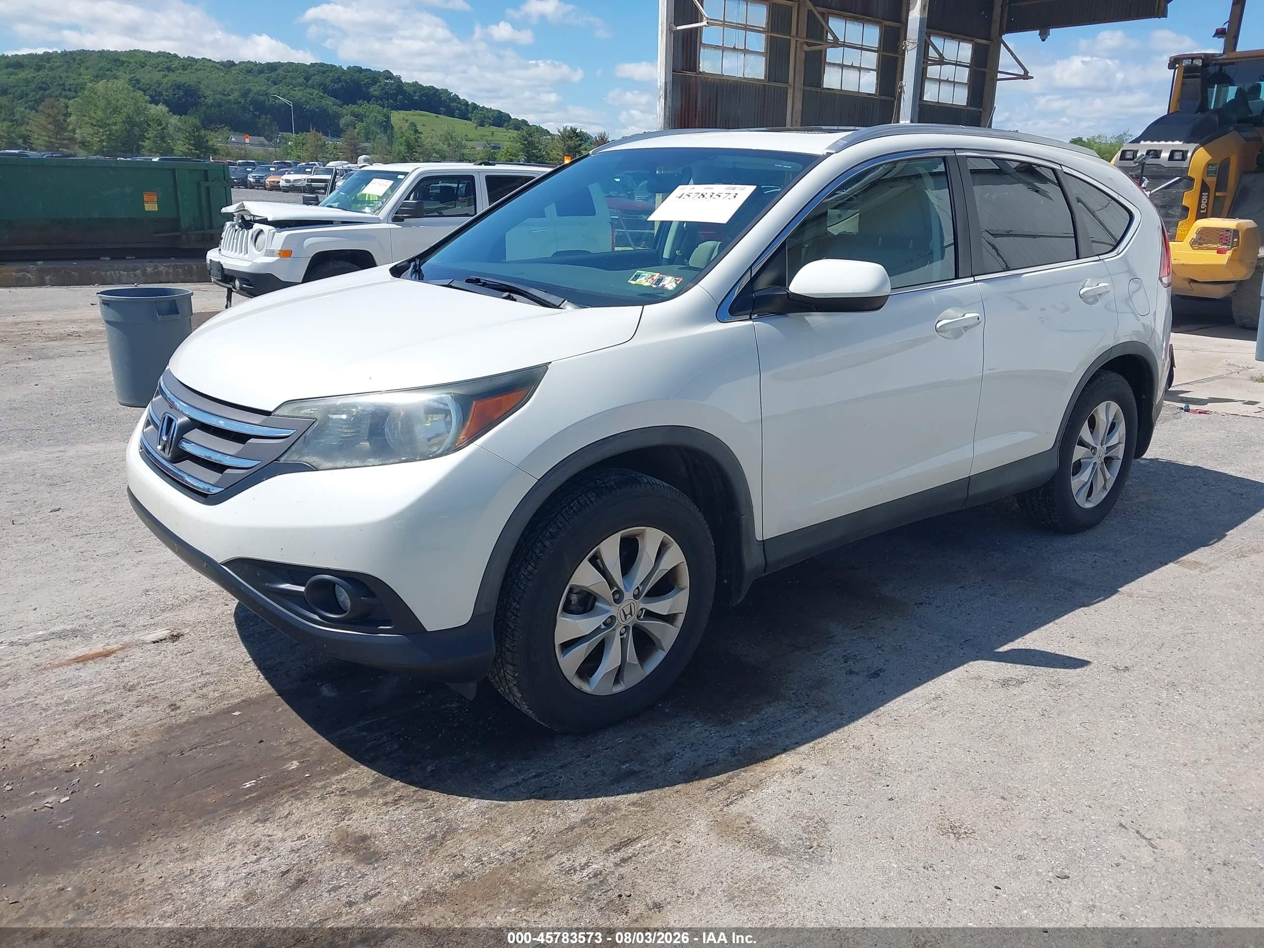2014 Honda Cr-v Ex-l White vin: 5J6RM4H73EL009201