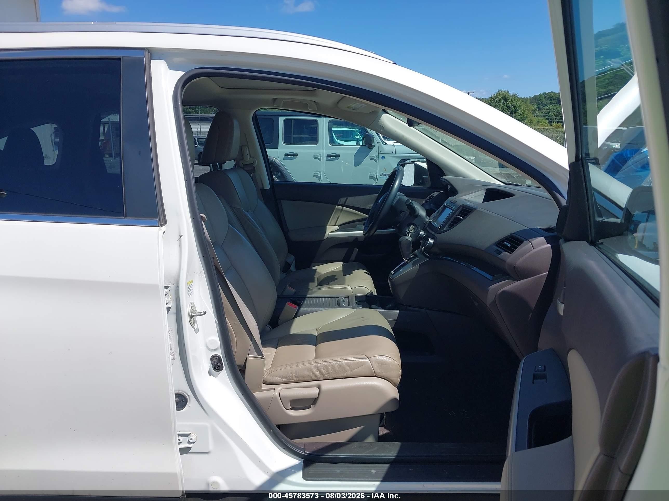 2014 Honda Cr-v Ex-l White vin: 5J6RM4H73EL009201