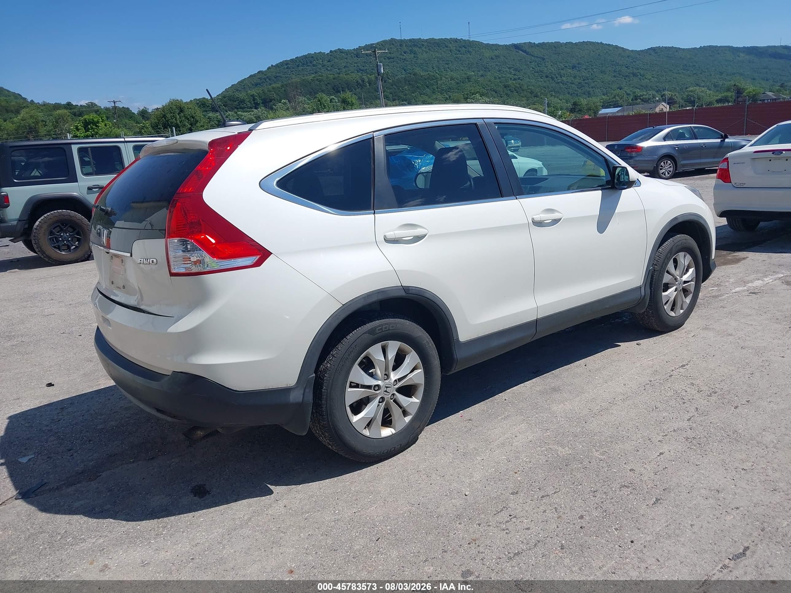 2014 Honda Cr-v Ex-l White vin: 5J6RM4H73EL009201