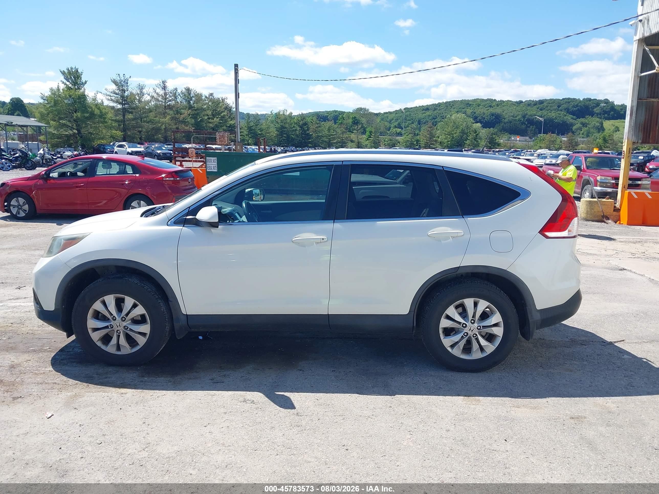 2014 Honda Cr-v Ex-l White vin: 5J6RM4H73EL009201