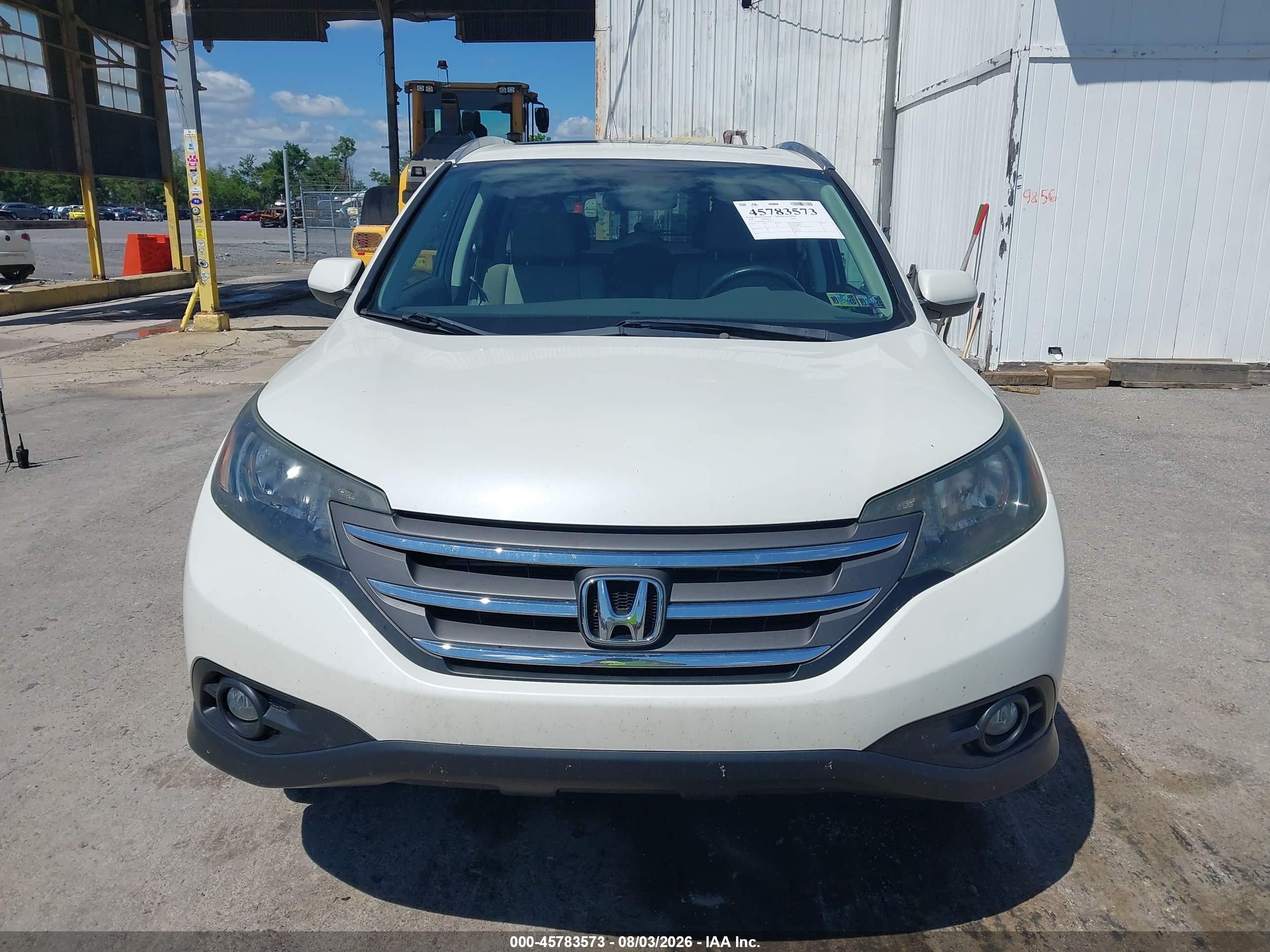 2014 Honda Cr-v Ex-l White vin: 5J6RM4H73EL009201