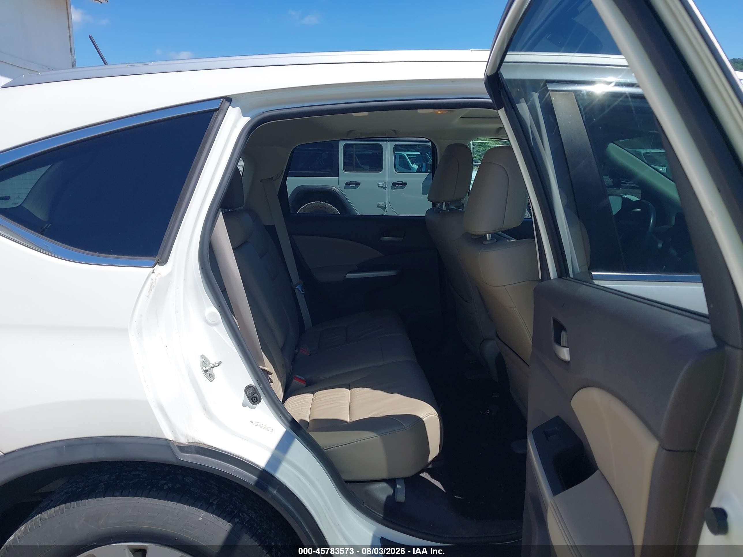 2014 Honda Cr-v Ex-l White vin: 5J6RM4H73EL009201