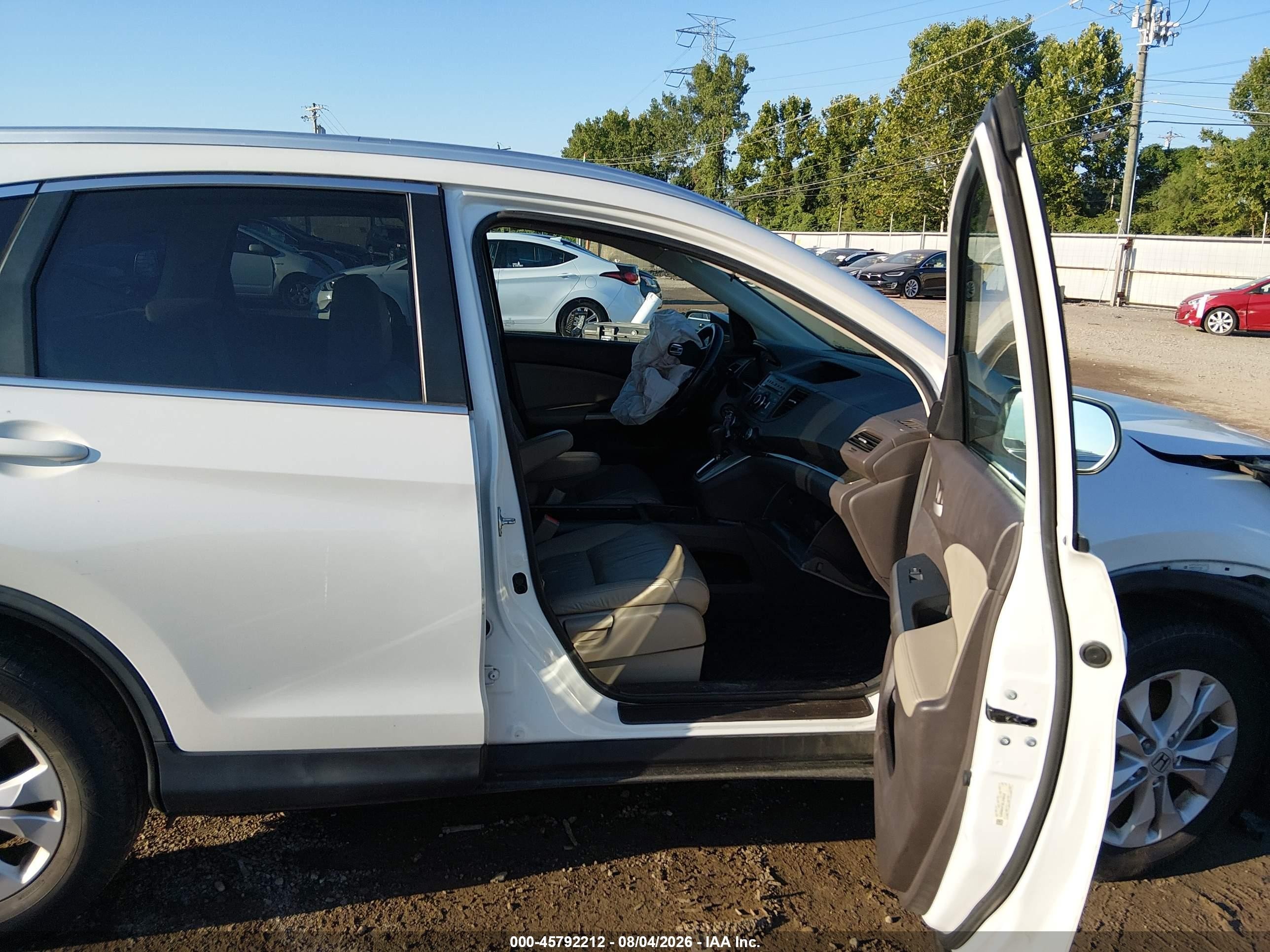 2014 Honda Cr-v Ex-l White vin: 5J6RM4H73EL018335
