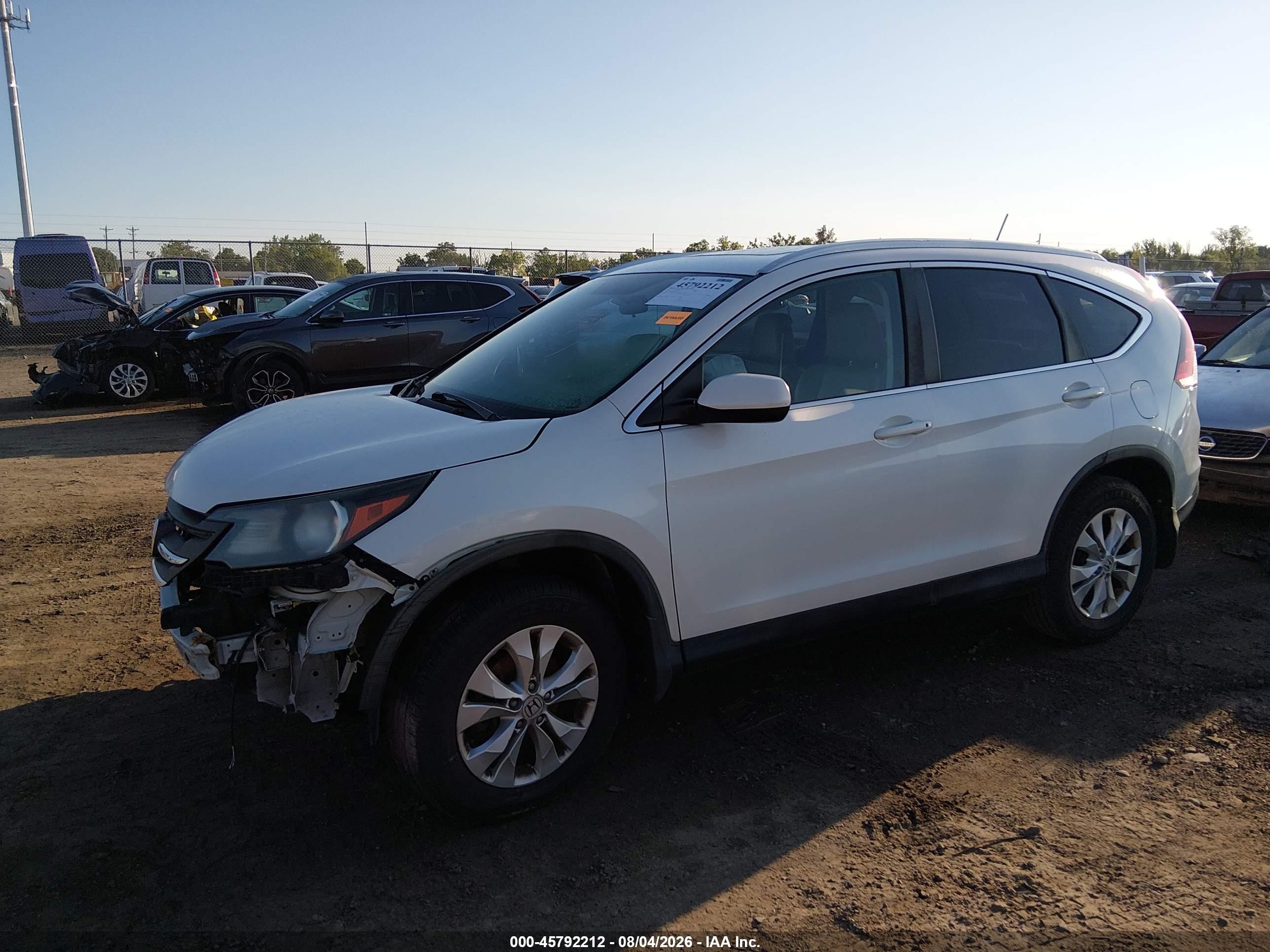 2014 Honda Cr-v Ex-l White vin: 5J6RM4H73EL018335