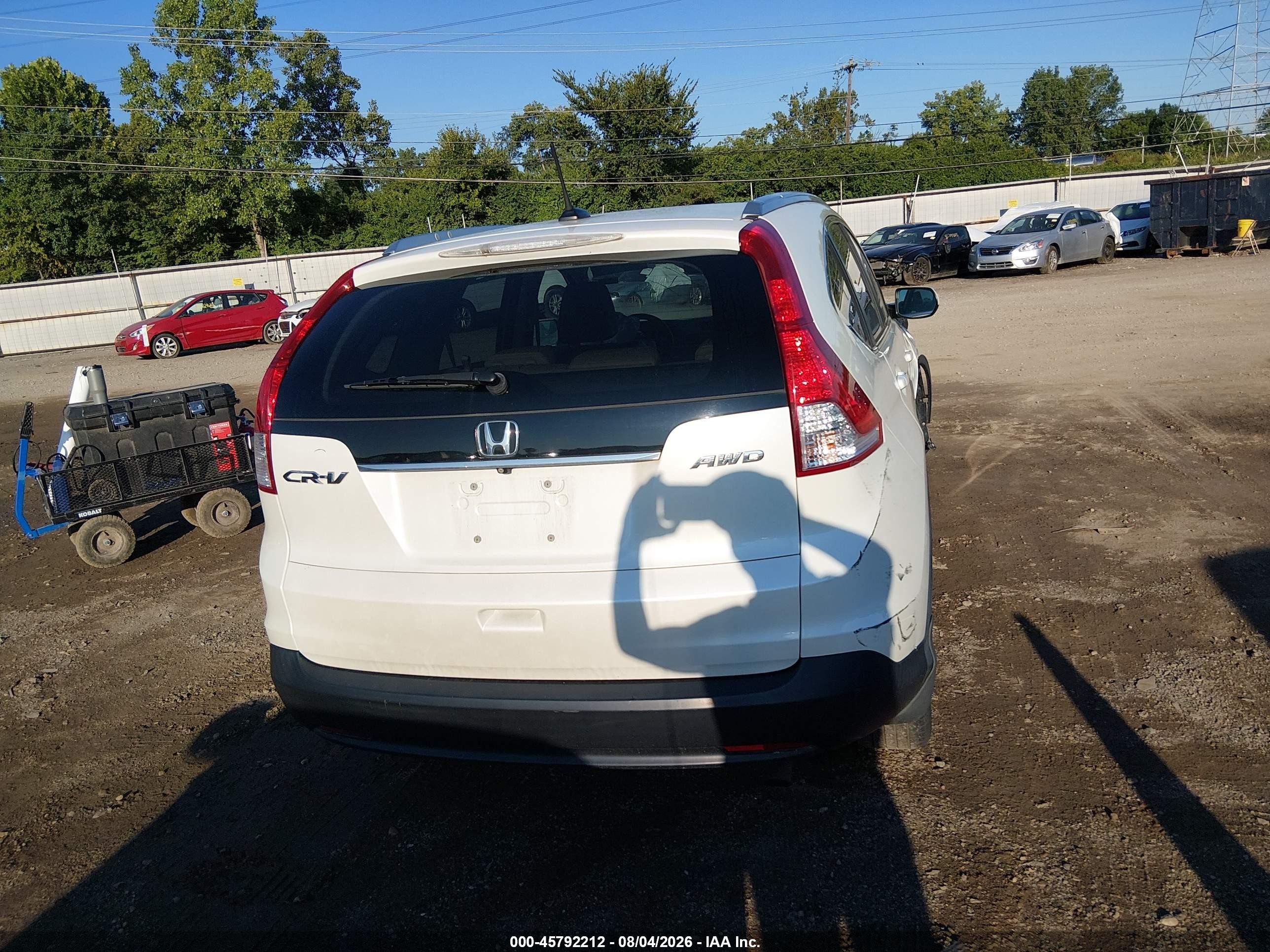 2014 Honda Cr-v Ex-l White vin: 5J6RM4H73EL018335