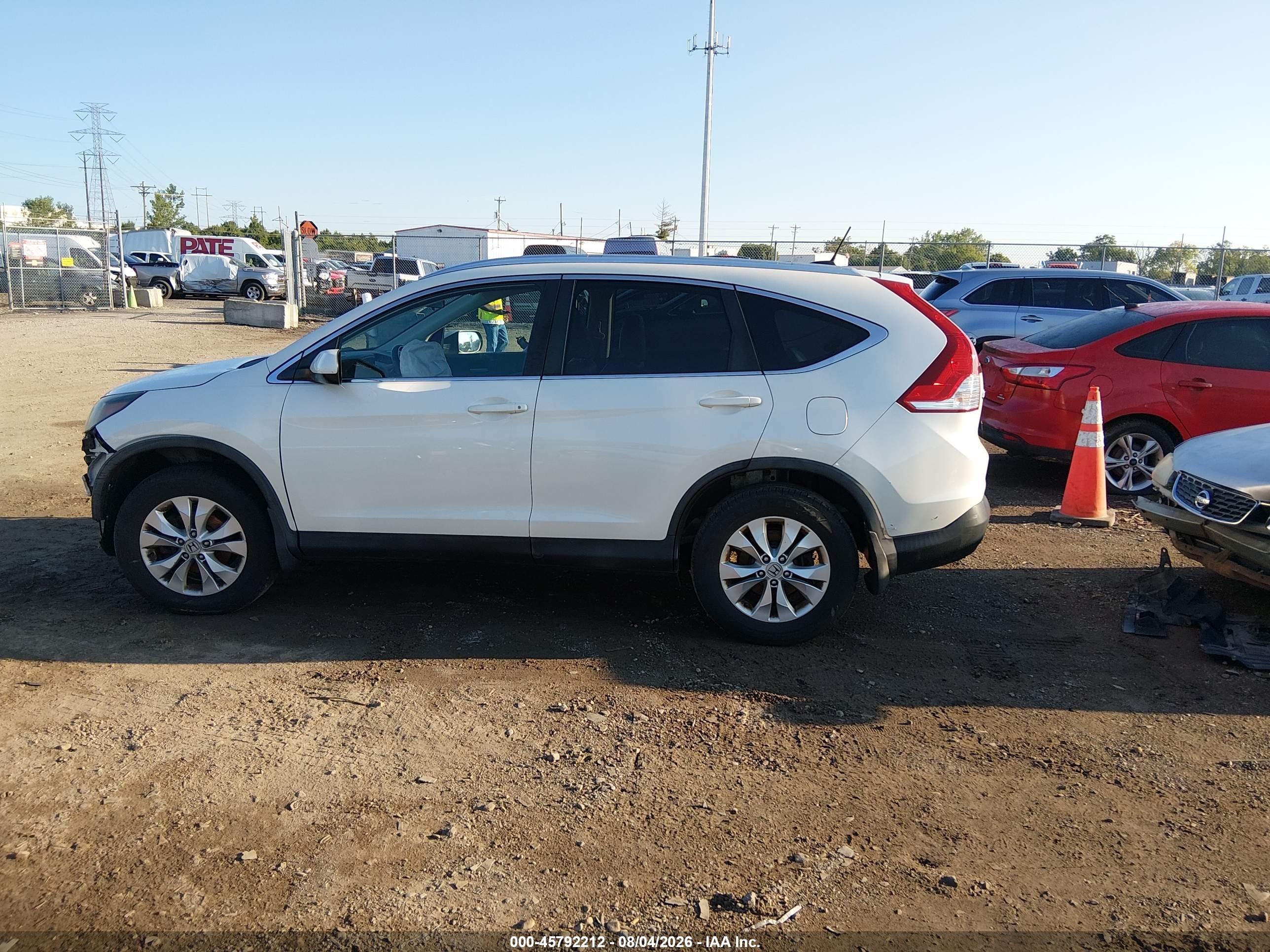 2014 Honda Cr-v Ex-l White vin: 5J6RM4H73EL018335