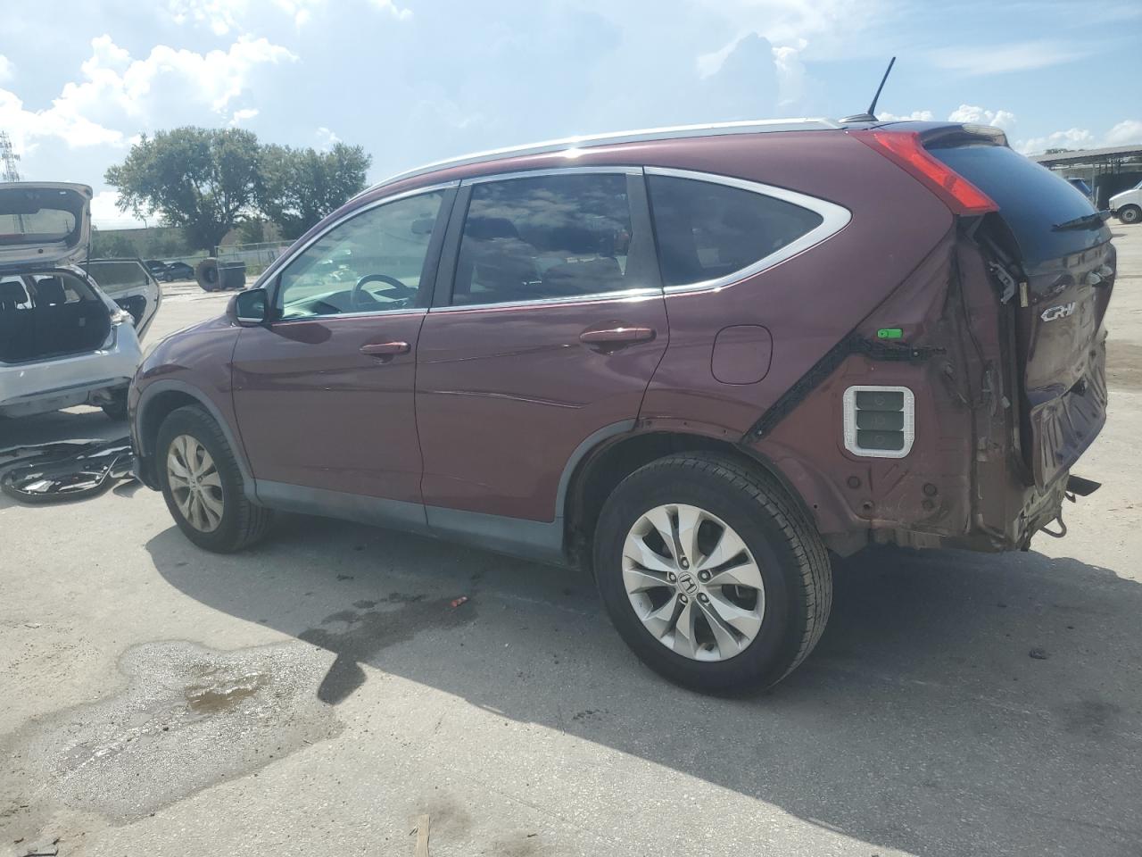 2014 Honda Cr-v Exl Burgundy vin: 5J6RM4H73EL100176