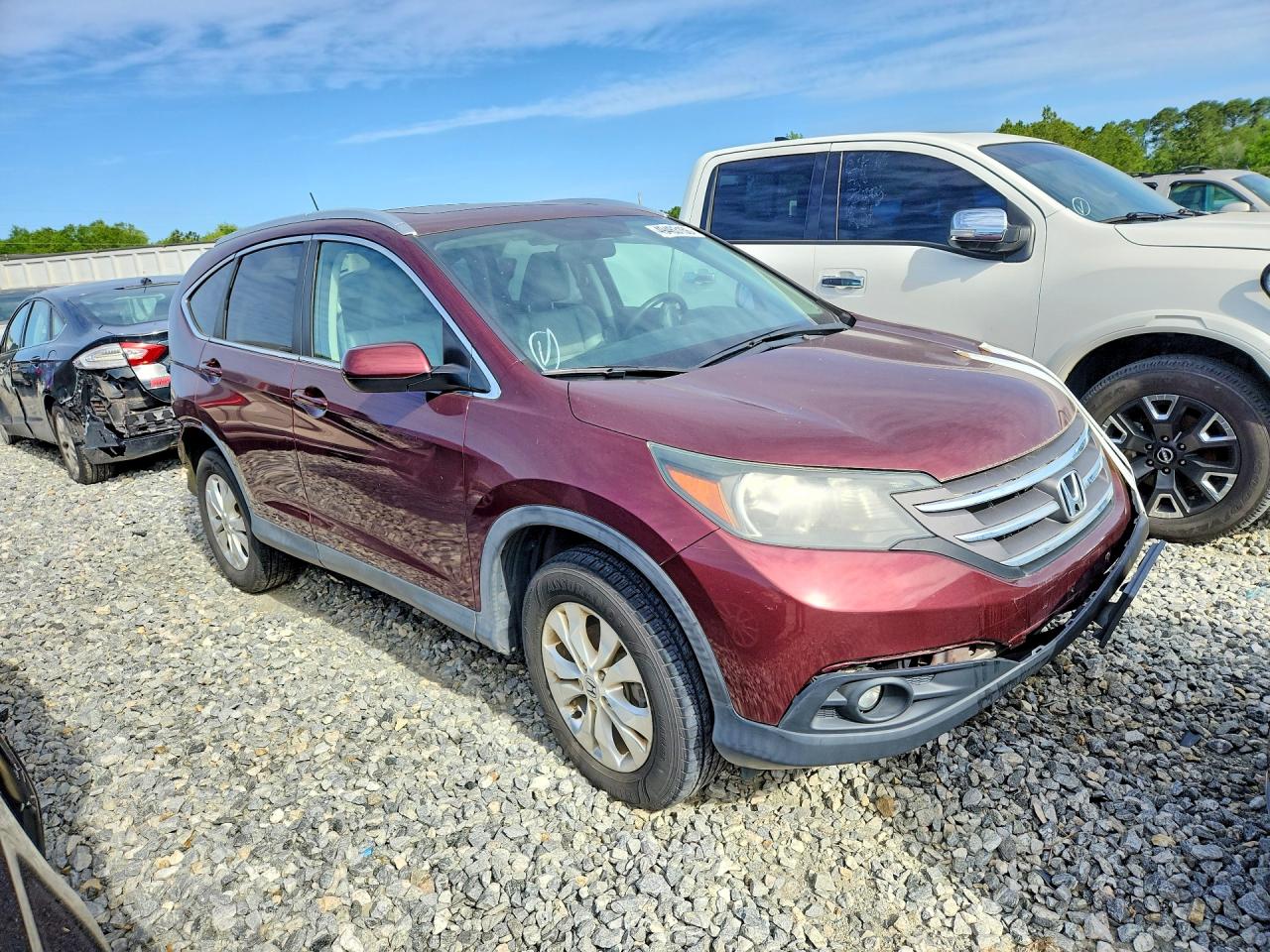 2014 Honda Cr-v Exl Burgundy vin: 5J6RM4H73EL100176