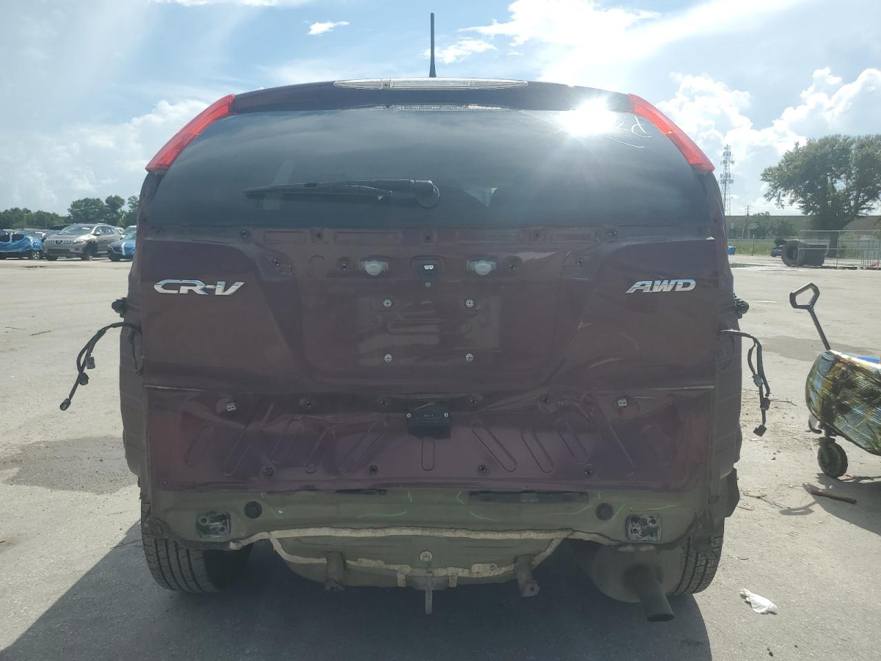2014 Honda Cr-v Exl Burgundy vin: 5J6RM4H73EL100176