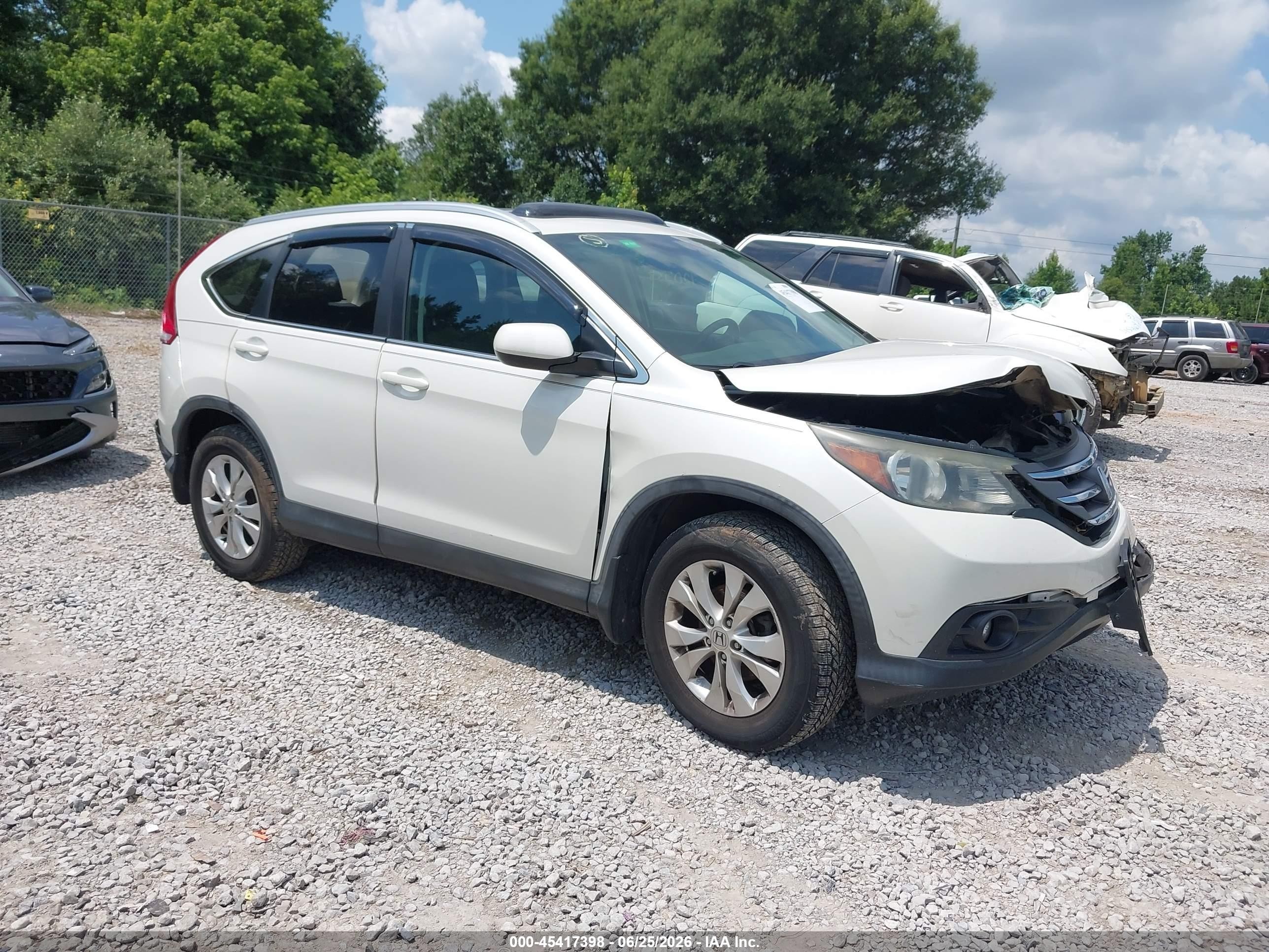 2014 Honda Cr-v Ex-l White vin: 5J6RM4H73EL118404