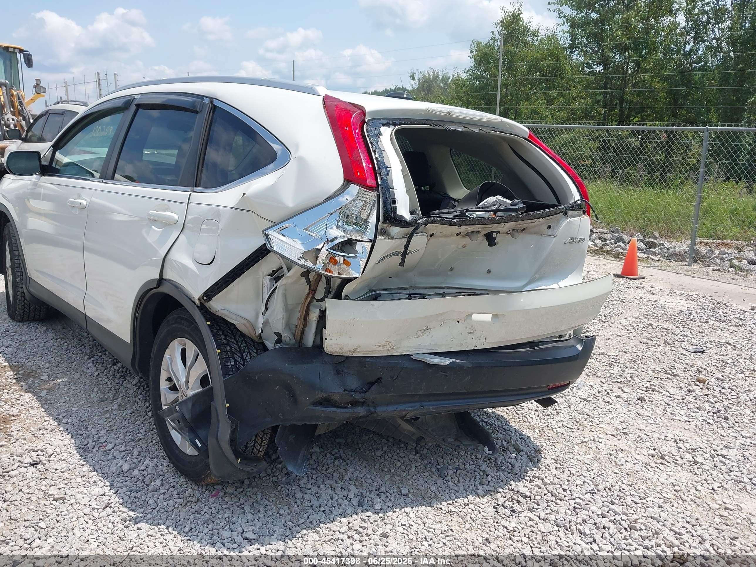 2014 Honda Cr-v Ex-l White vin: 5J6RM4H73EL118404