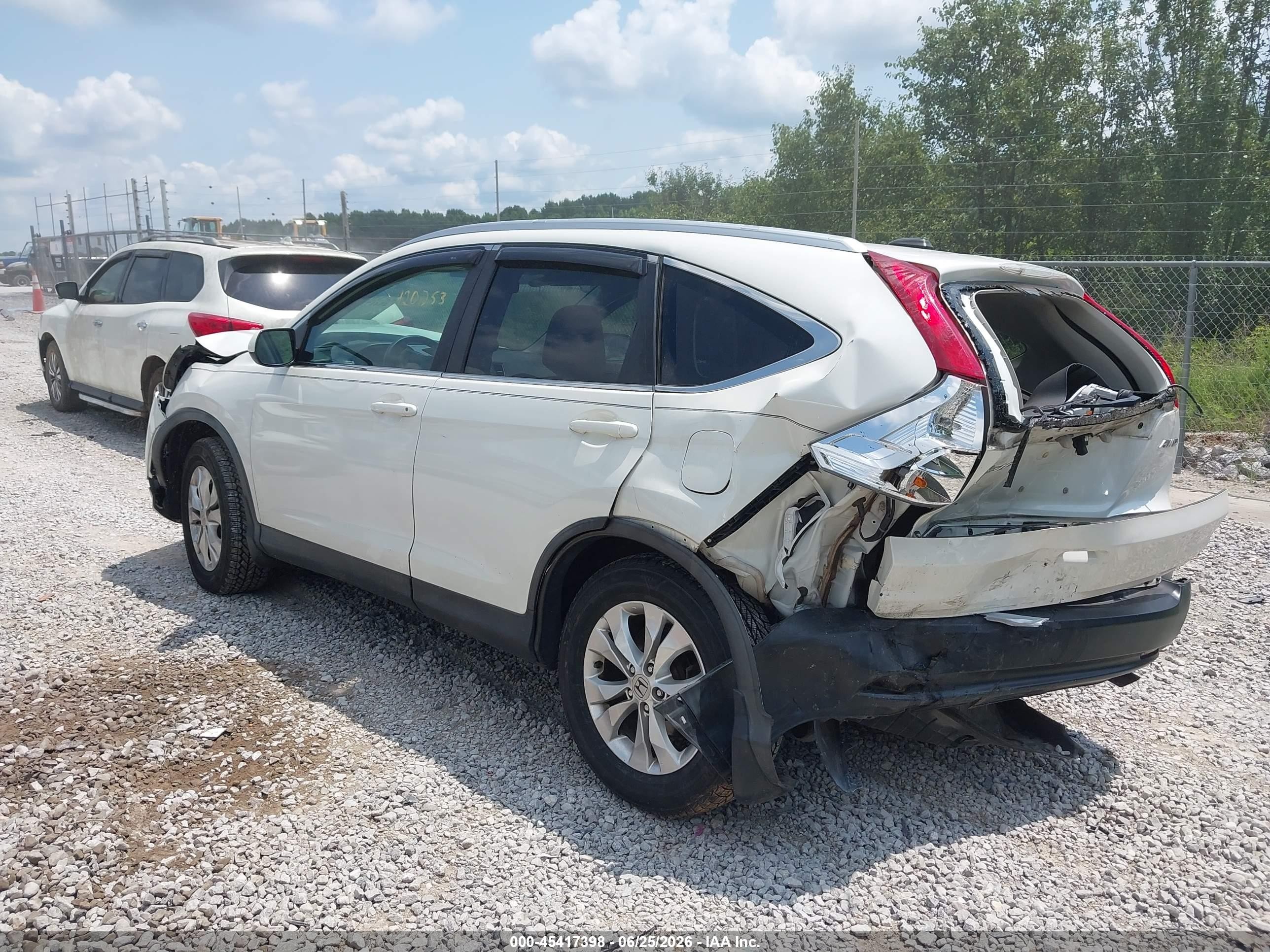 2014 Honda Cr-v Ex-l White vin: 5J6RM4H73EL118404