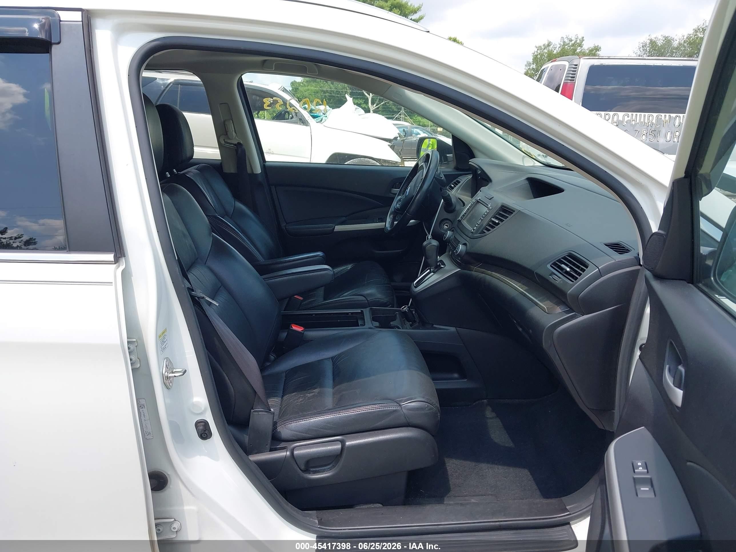 2014 Honda Cr-v Ex-l White vin: 5J6RM4H73EL118404