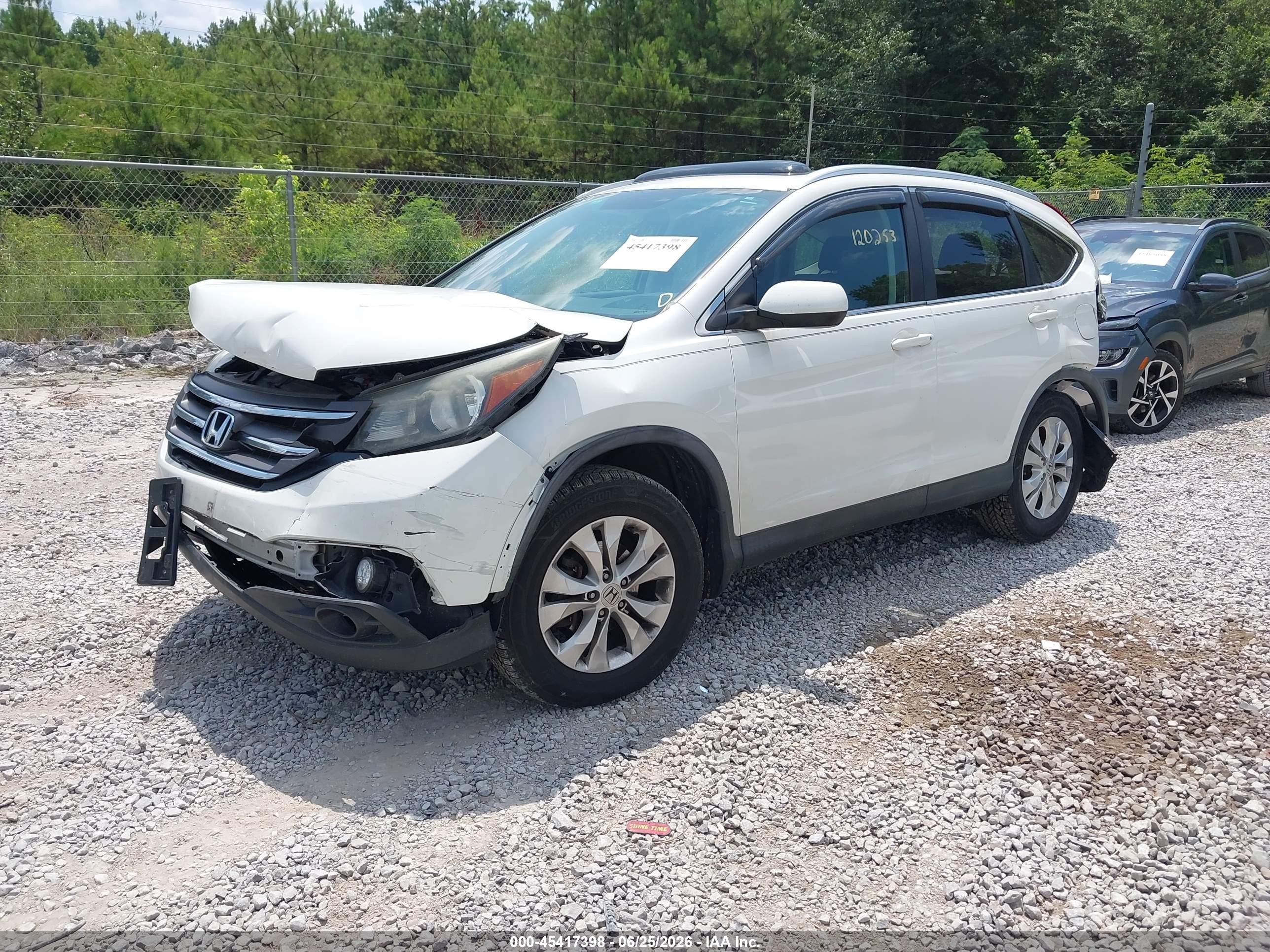 2014 Honda Cr-v Ex-l White vin: 5J6RM4H73EL118404
