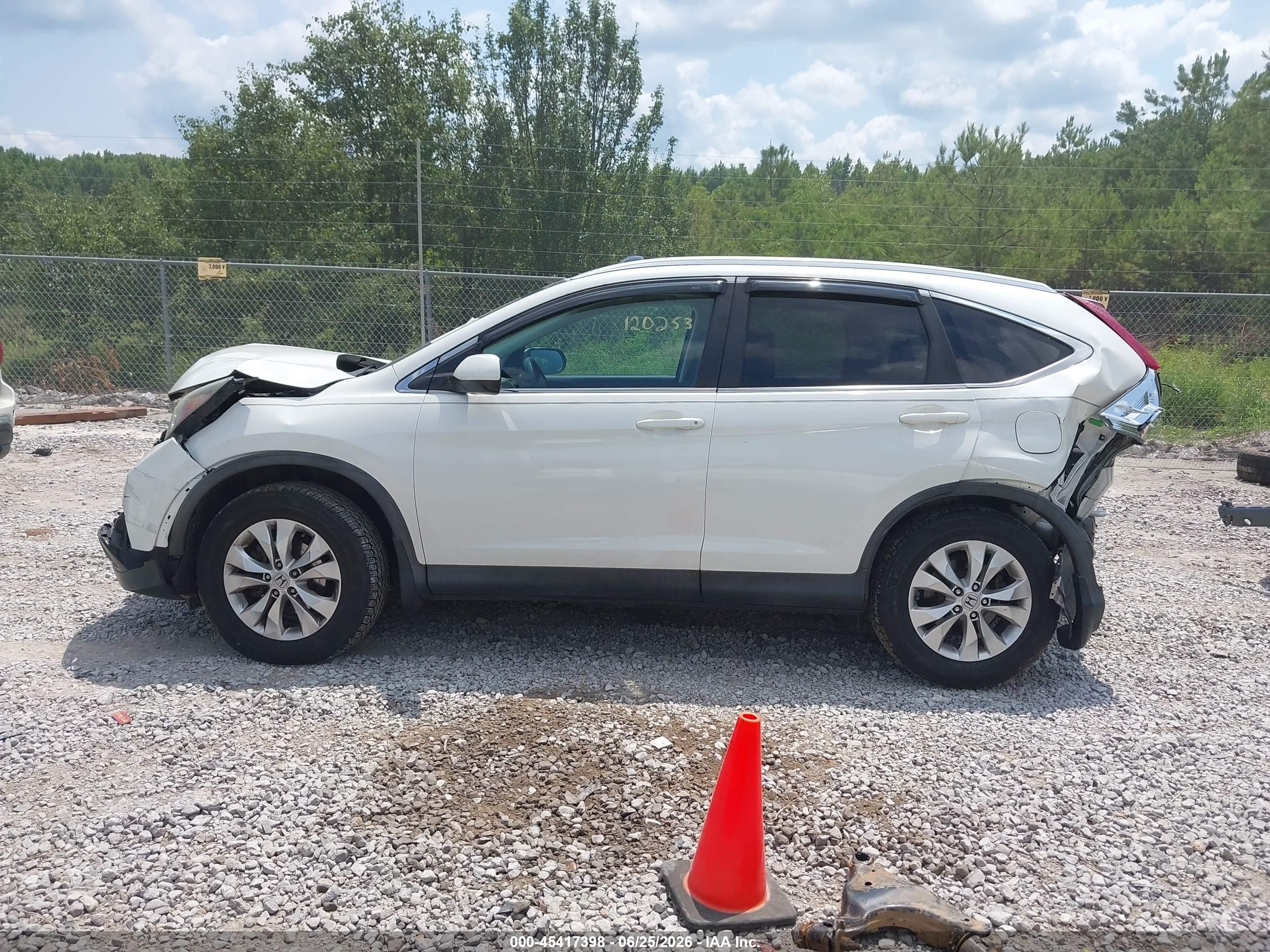 2014 Honda Cr-v Ex-l White vin: 5J6RM4H73EL118404