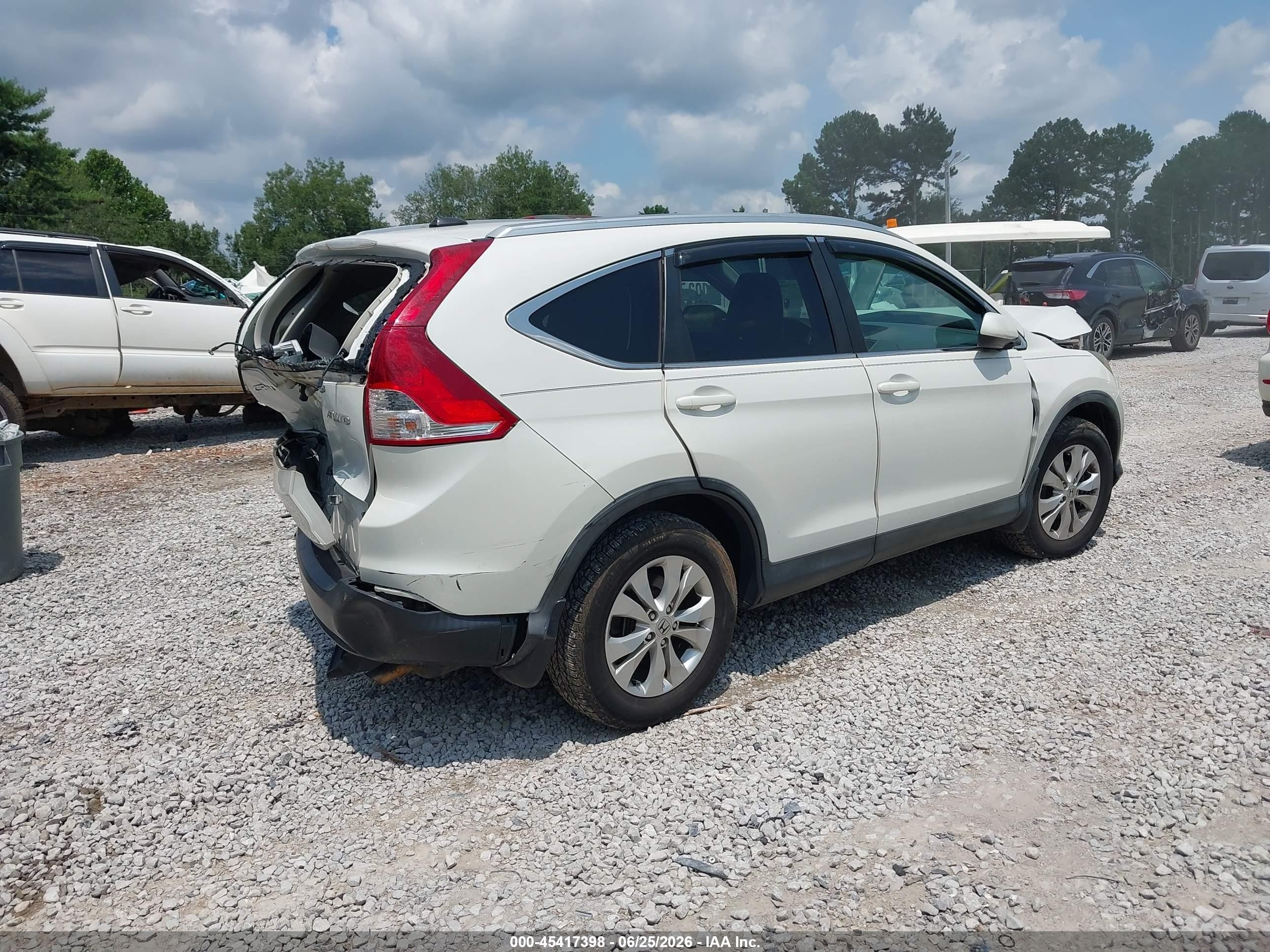 2014 Honda Cr-v Ex-l White vin: 5J6RM4H73EL118404