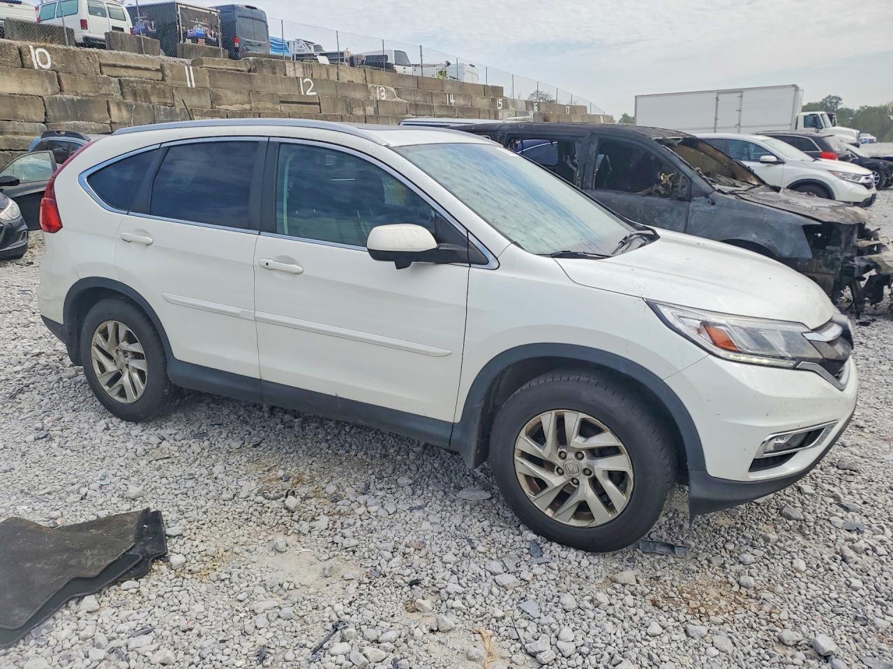 2015 Honda Cr-v Exl White vin: 5J6RM4H73FL026551