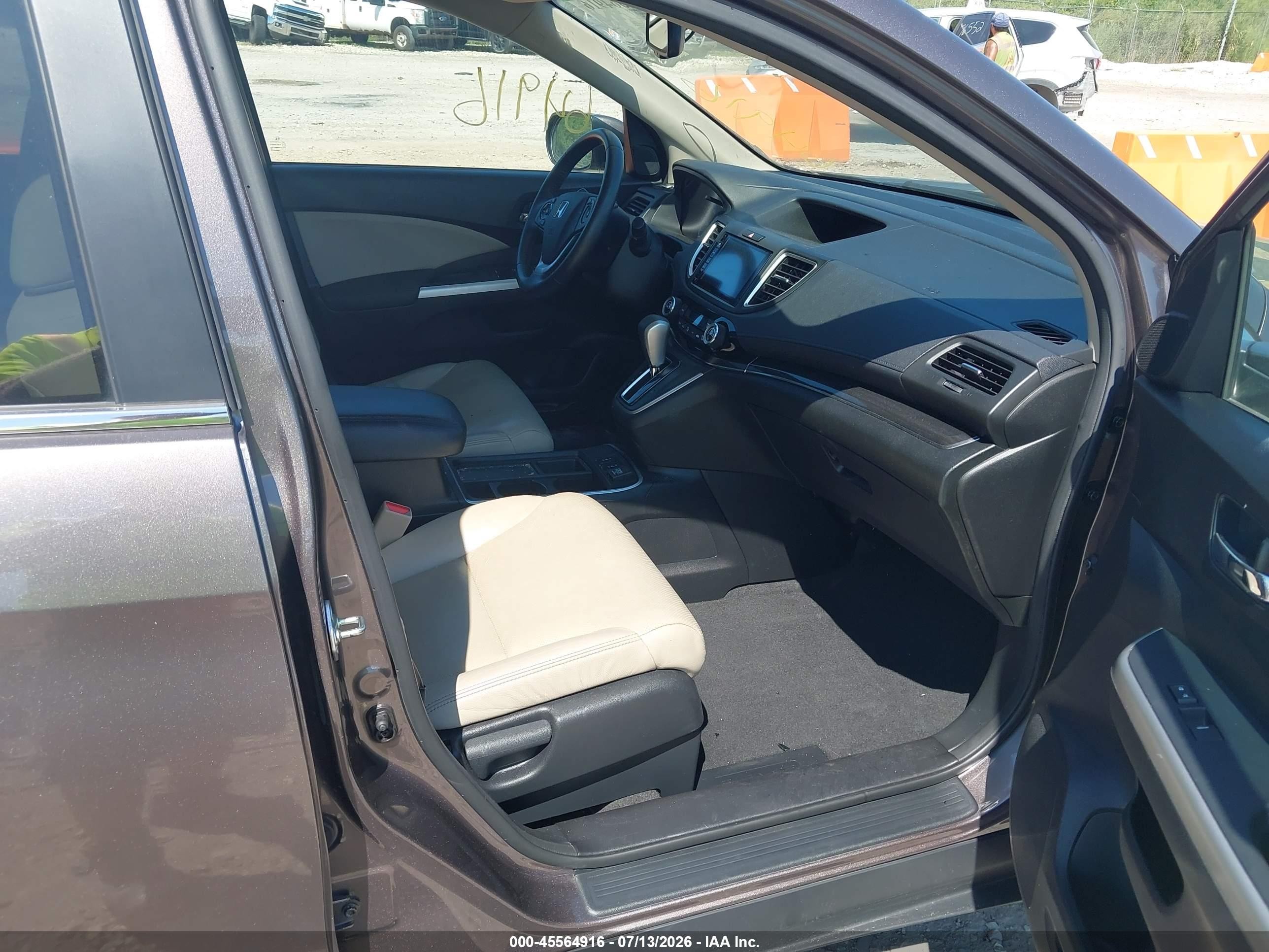 2015 Honda Cr-v Ex-l Gray vin: 5J6RM4H73FL037372