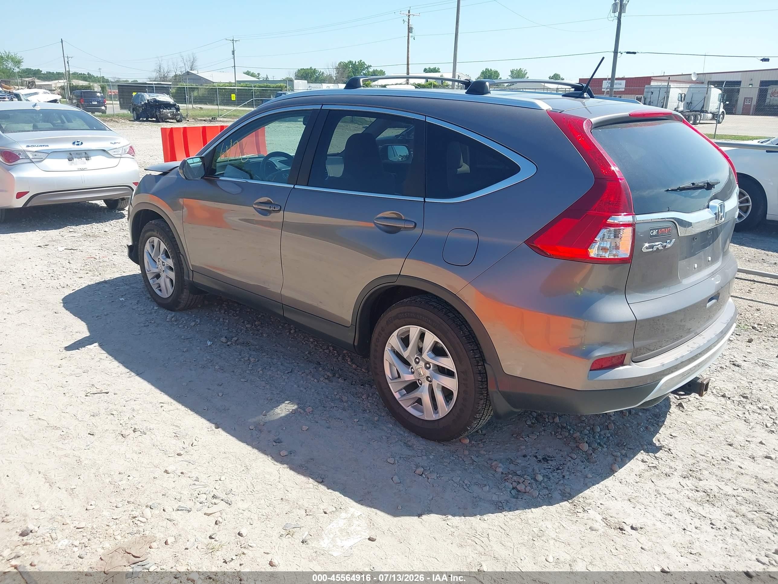 2015 Honda Cr-v Ex-l Gray vin: 5J6RM4H73FL037372