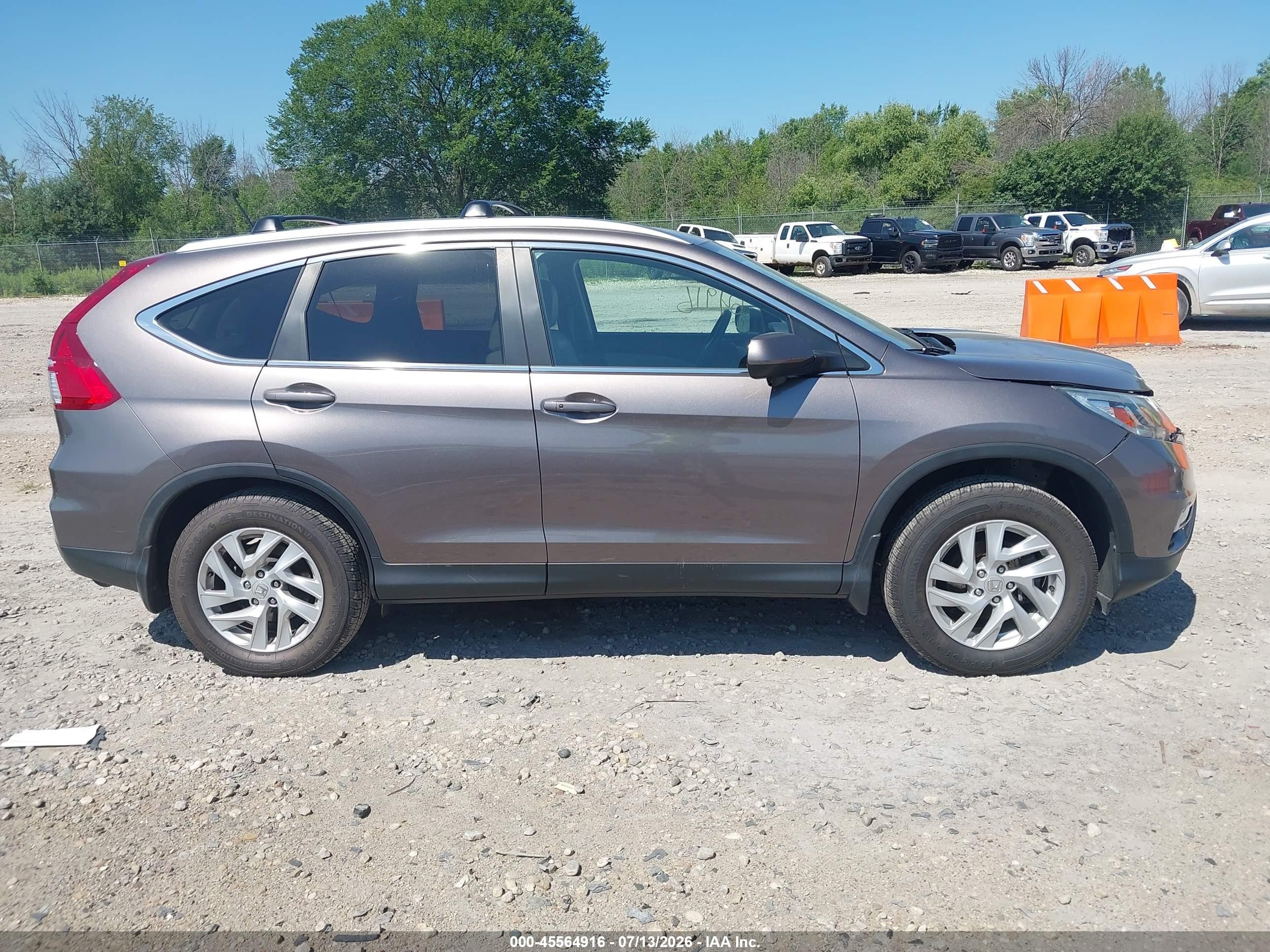 2015 Honda Cr-v Ex-l Gray vin: 5J6RM4H73FL037372