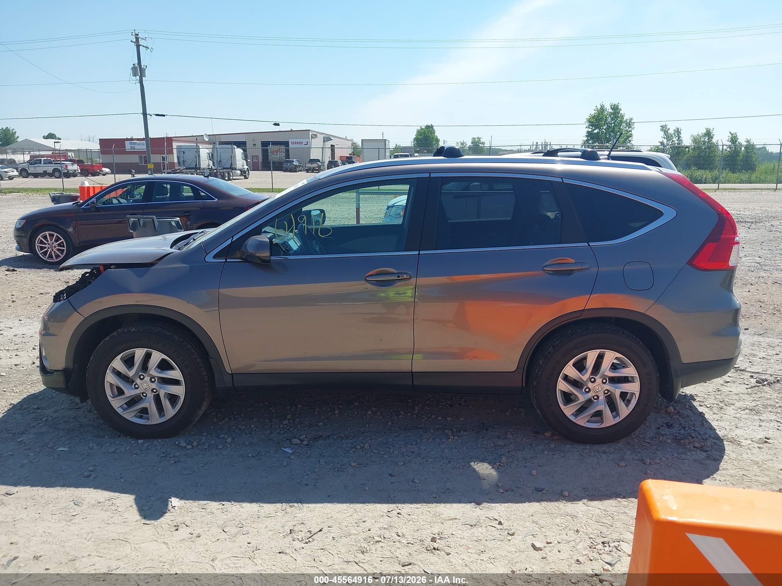 2015 Honda Cr-v Ex-l Gray vin: 5J6RM4H73FL037372