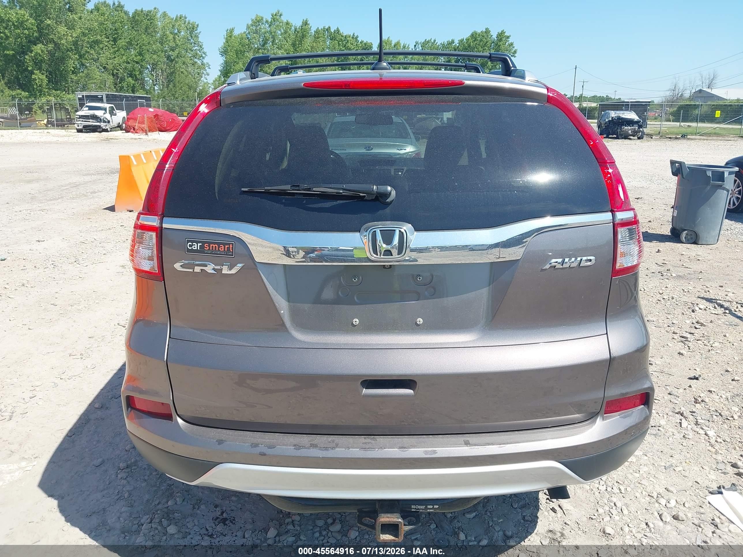 2015 Honda Cr-v Ex-l Gray vin: 5J6RM4H73FL037372