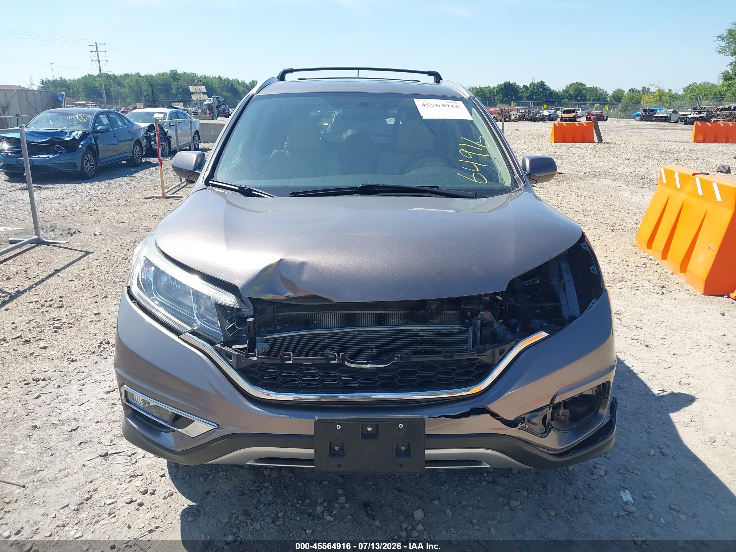2015 Honda Cr-v Ex-l Gray vin: 5J6RM4H73FL037372