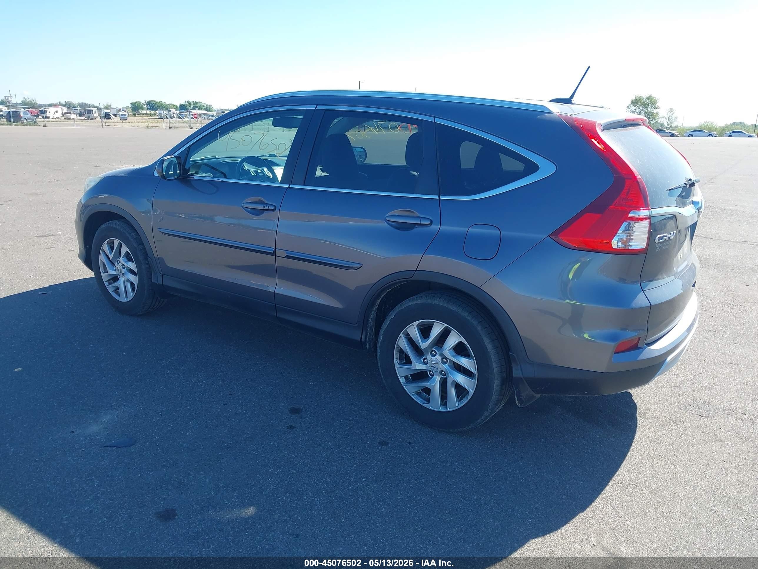 2015 Honda Cr-v Ex-l Gray vin: 5J6RM4H73FL047786