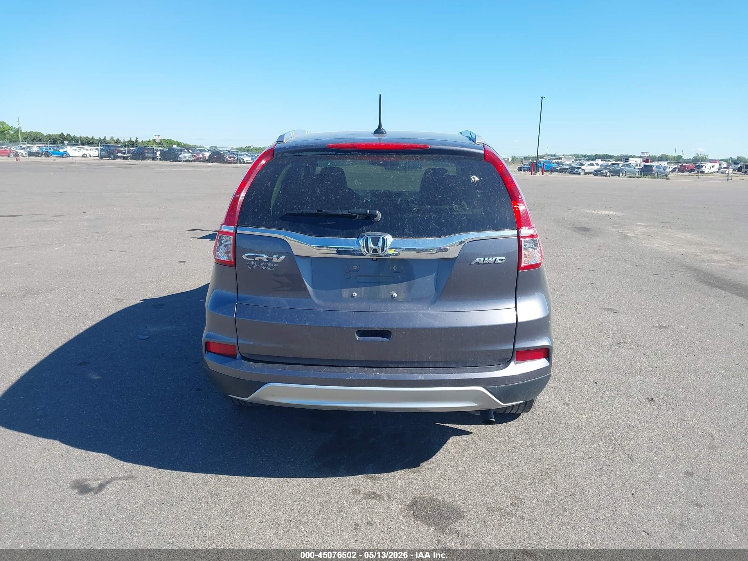 2015 Honda Cr-v Ex-l Gray vin: 5J6RM4H73FL047786