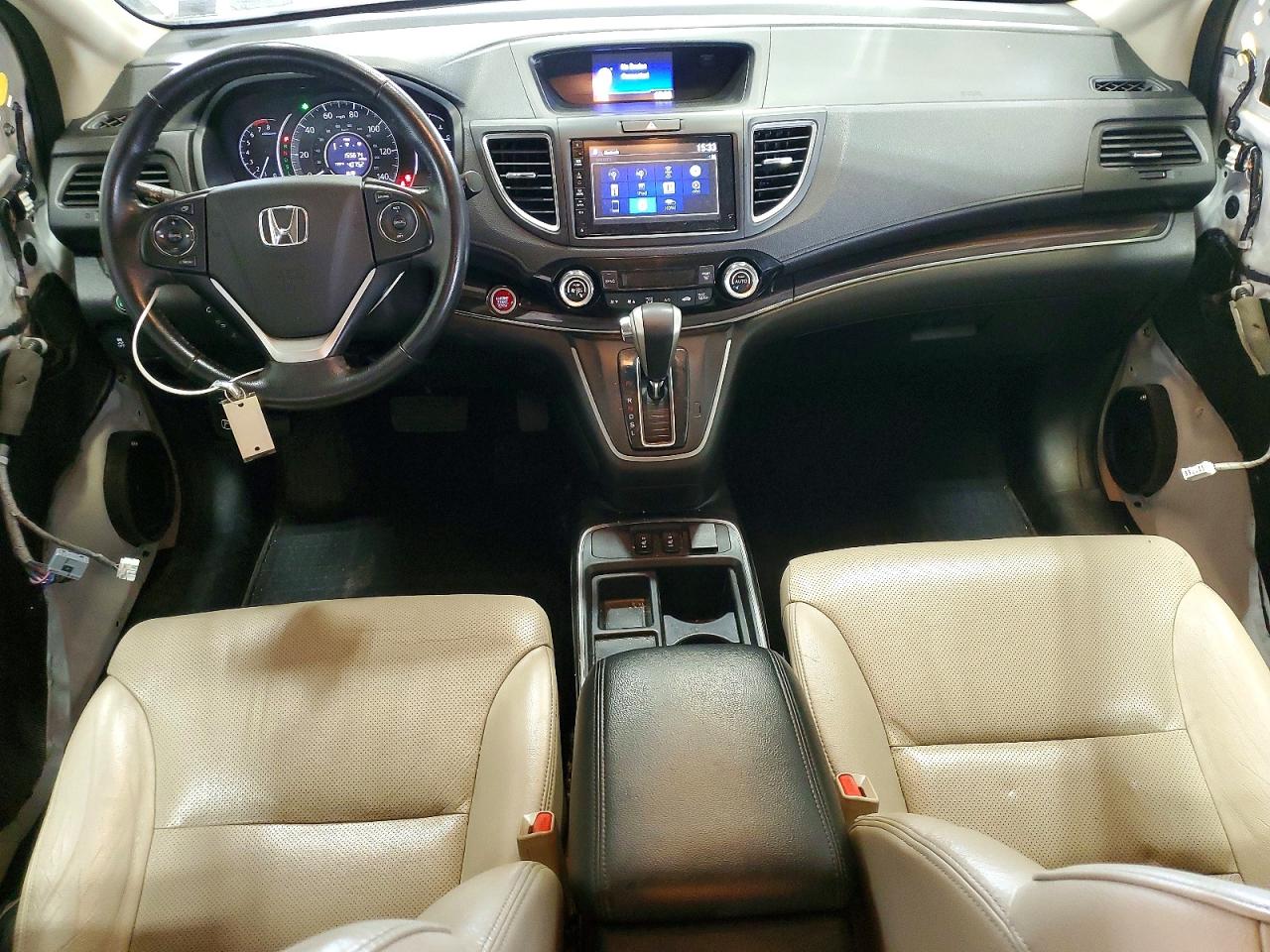 2015 Honda Cr-v Exl White vin: 5J6RM4H73FL048923