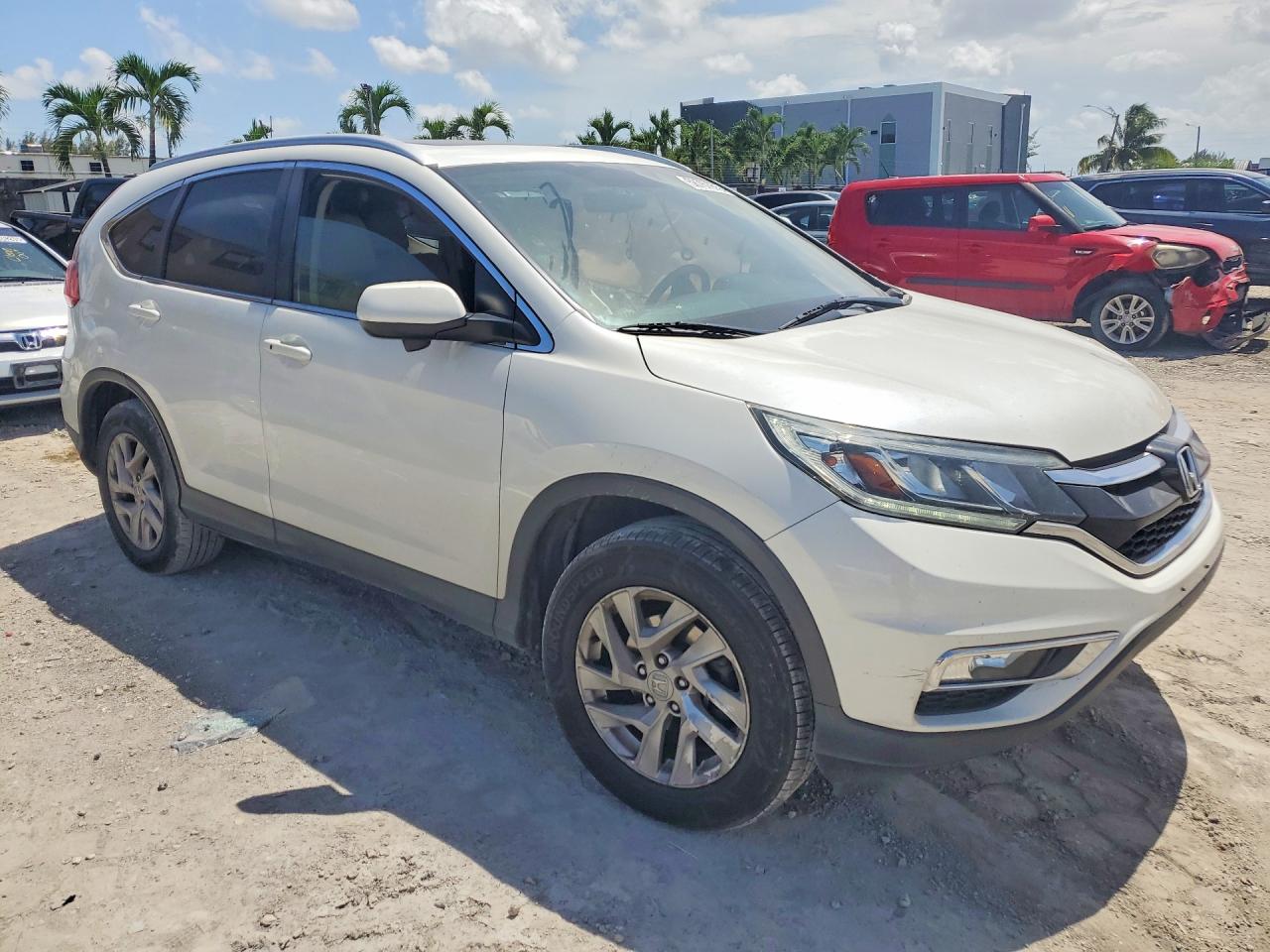 2015 Honda Cr-v Exl White vin: 5J6RM4H73FL110644