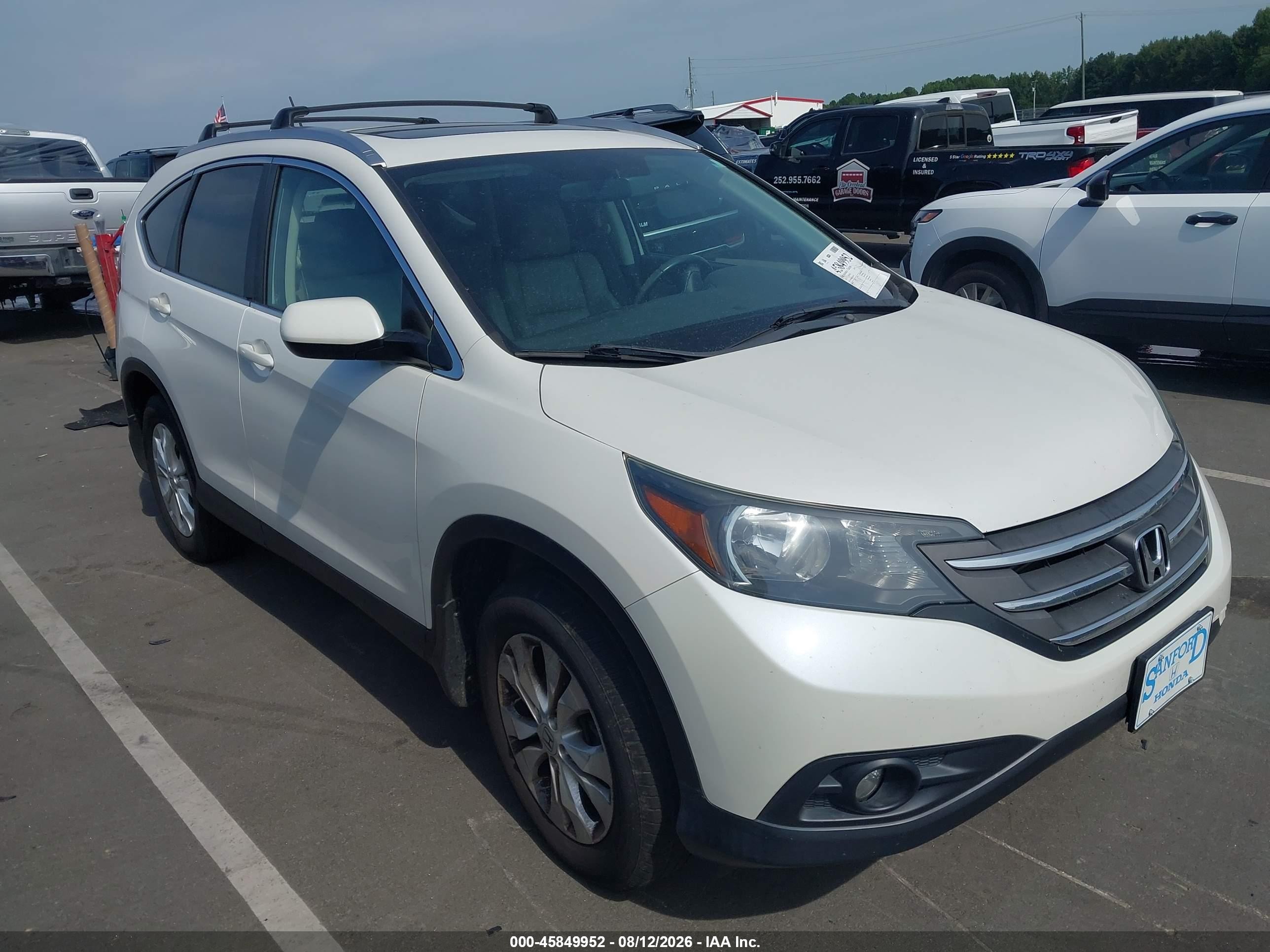 2012 Honda Cr-v Ex-l Белый vin: 5J6RM4H74CL058047