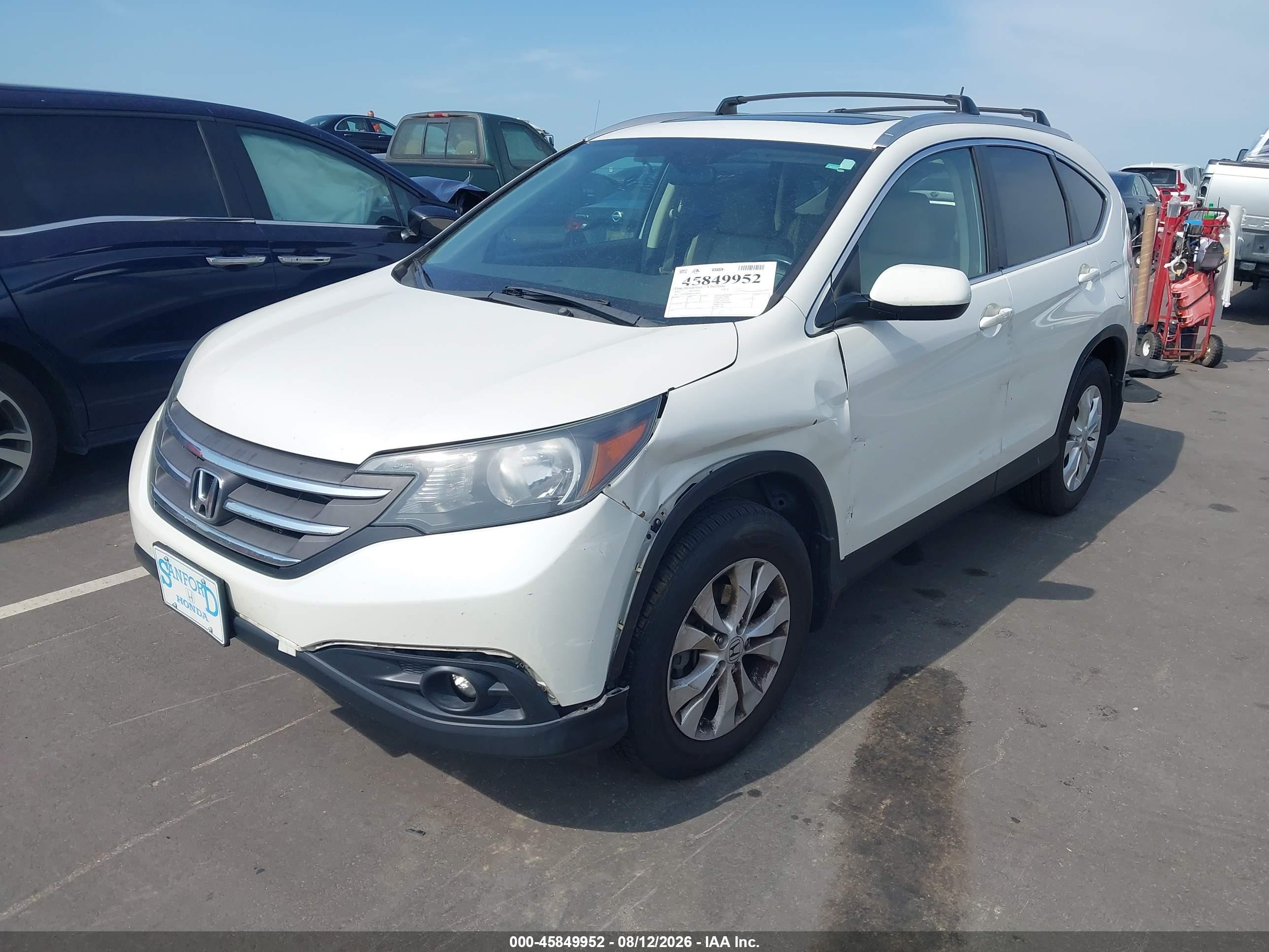 2012 Honda Cr-v Ex-l Белый vin: 5J6RM4H74CL058047