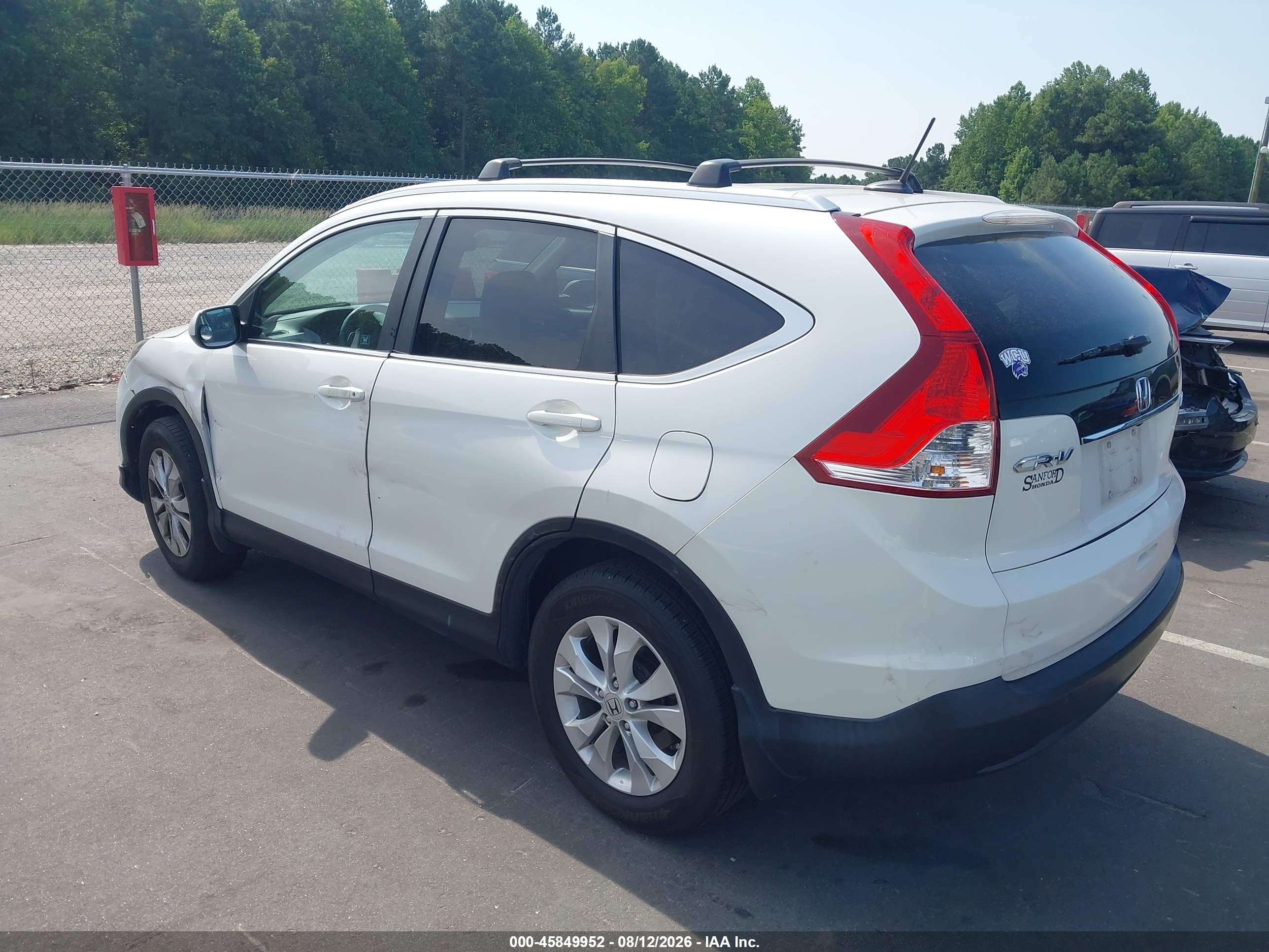 2012 Honda Cr-v Ex-l Белый vin: 5J6RM4H74CL058047